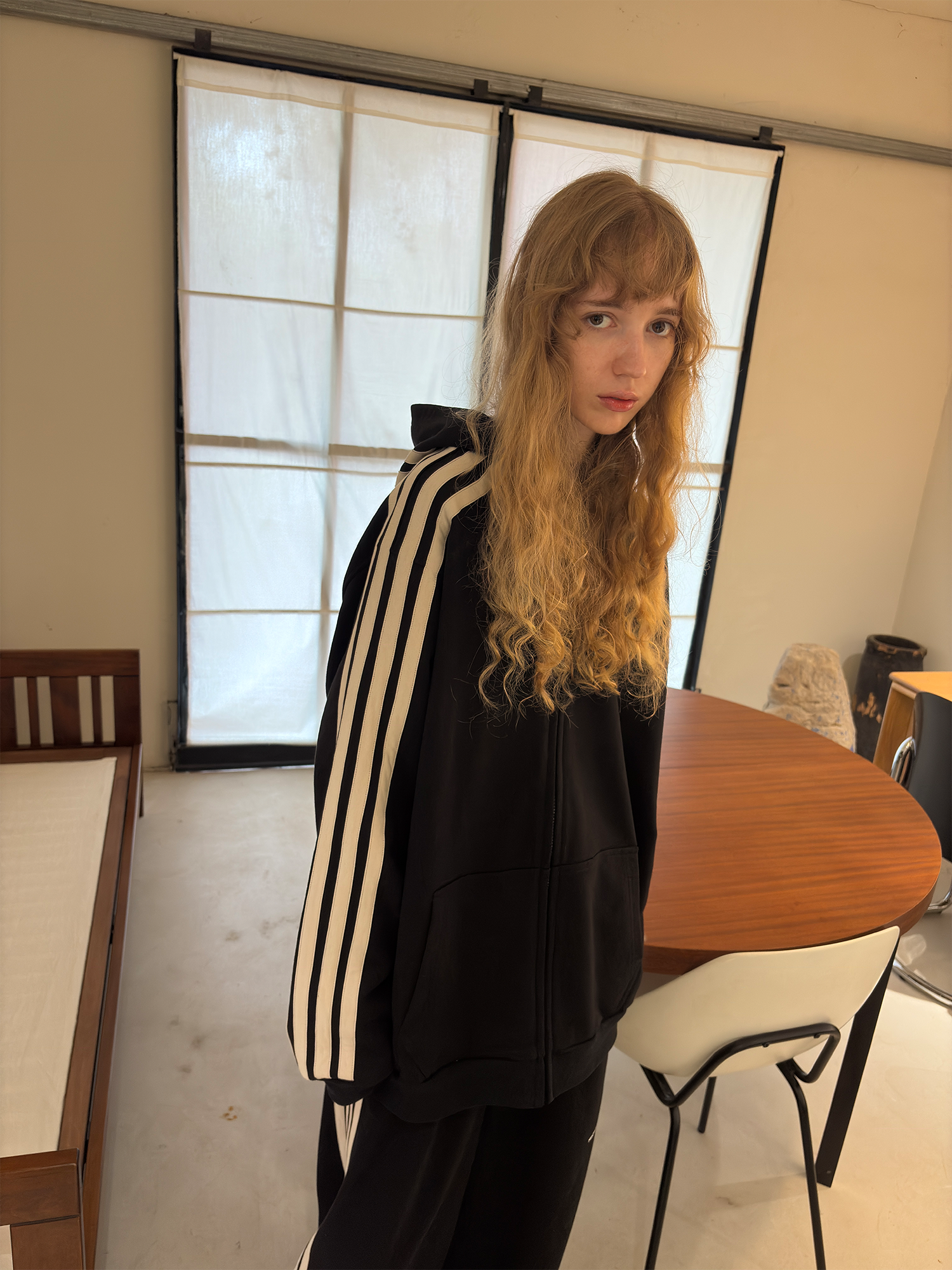 MIICHOUS Essential Stripe Zip-Up Hoodie