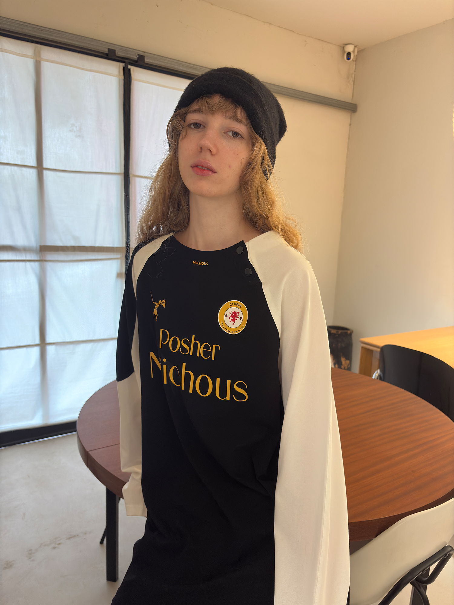 MIICHOUS Snap Contrast Quick-Dry Long-Sleeve Tee