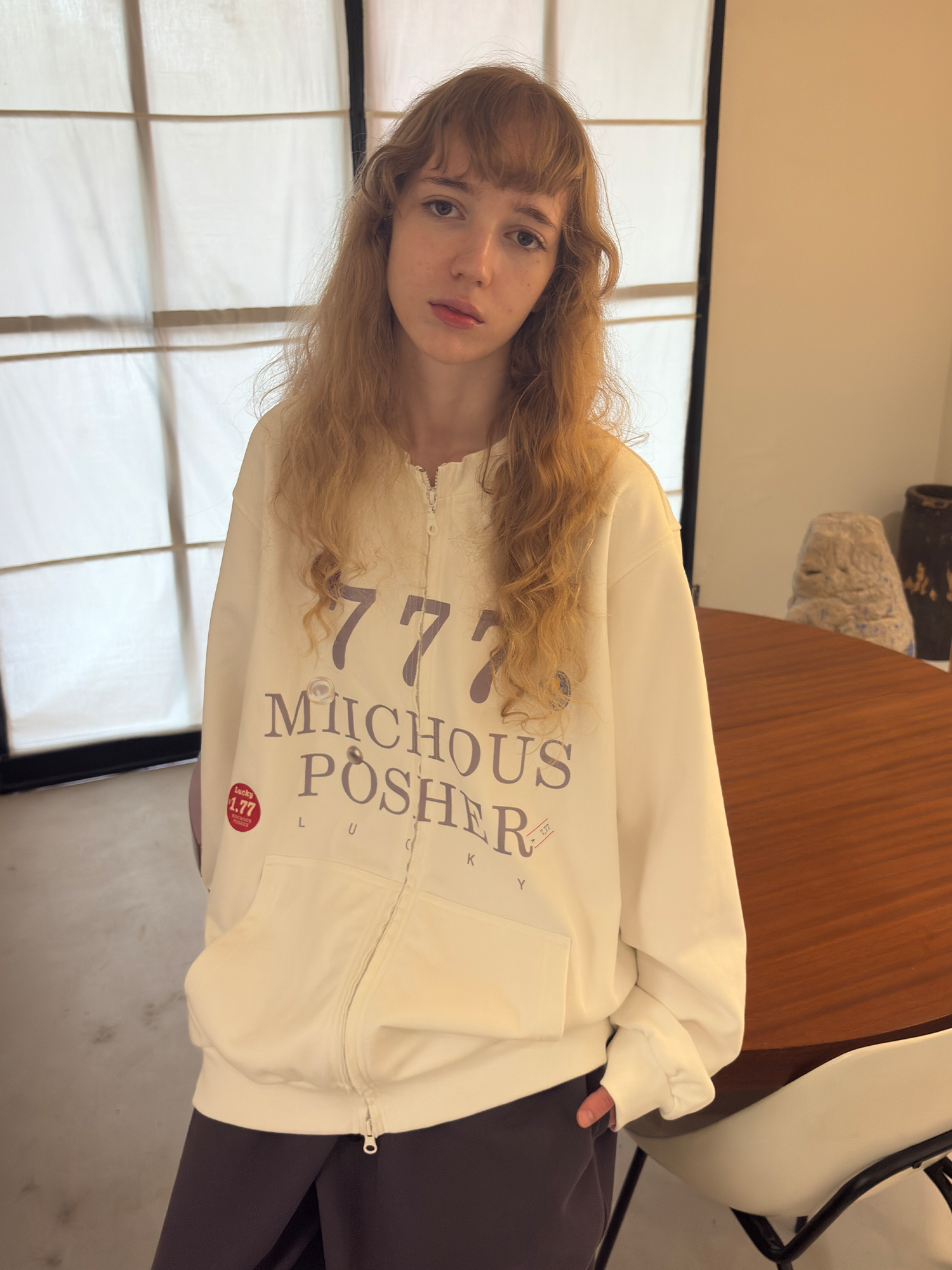 MIICHOUS Lucky 777 Graphic Zip Sweatshirt