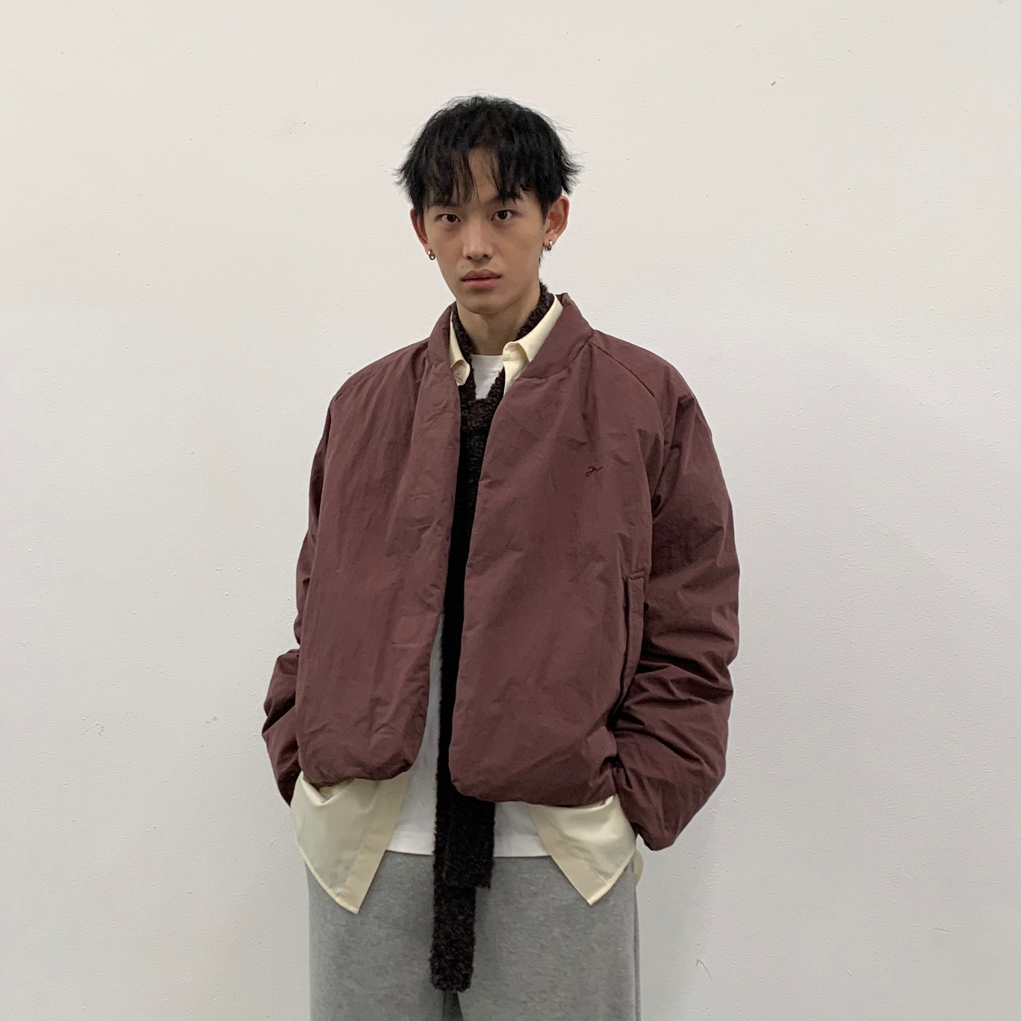 ROARINGWILD A ARCH Minimal Hidden Snap Puffer Jacket