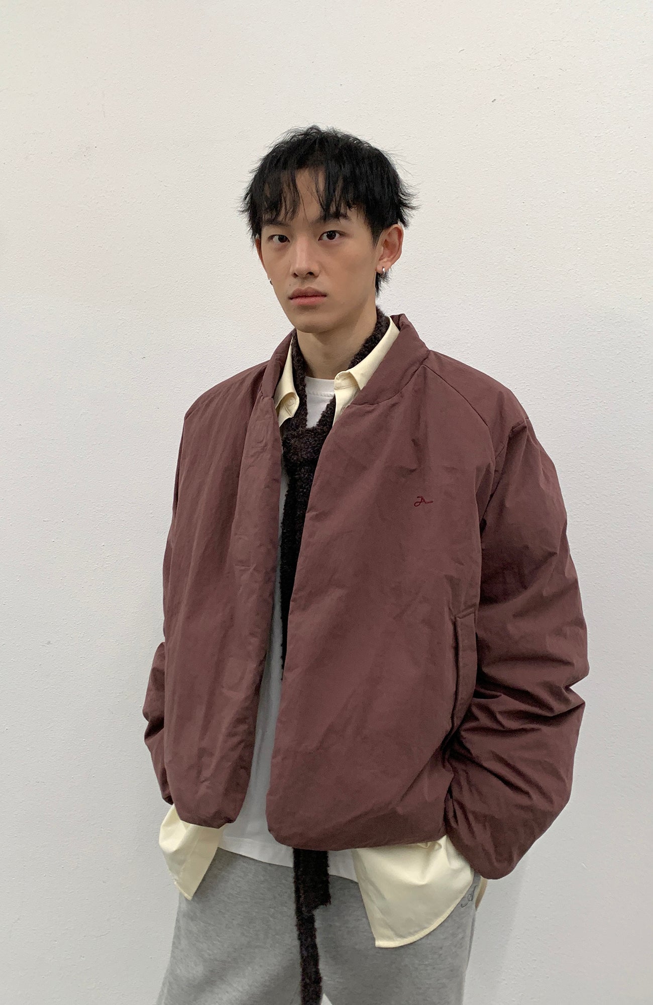 ROARINGWILD A ARCH Minimal Hidden Snap Puffer Jacket