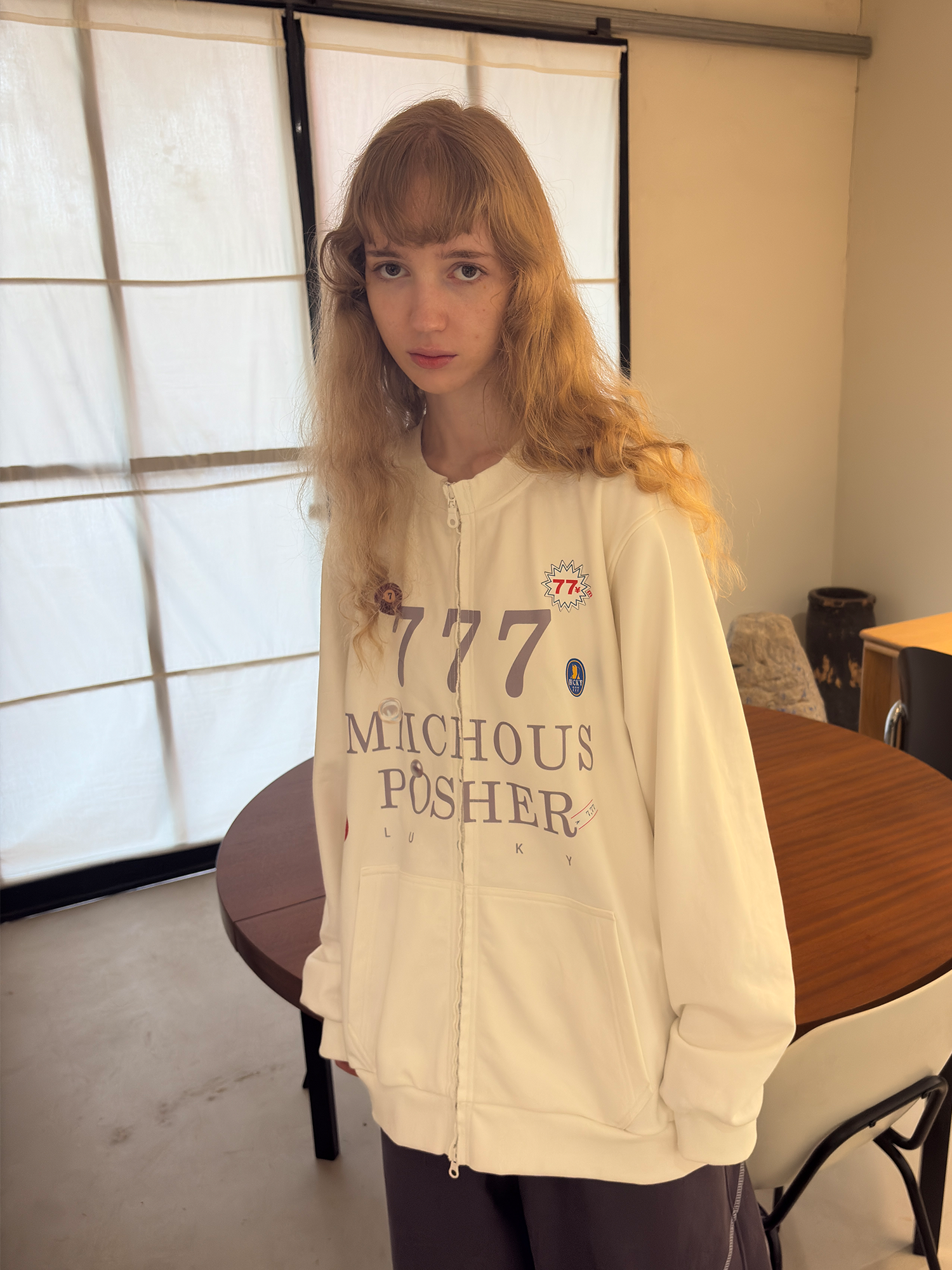 MIICHOUS Lucky 777 Graphic Zip Sweatshirt