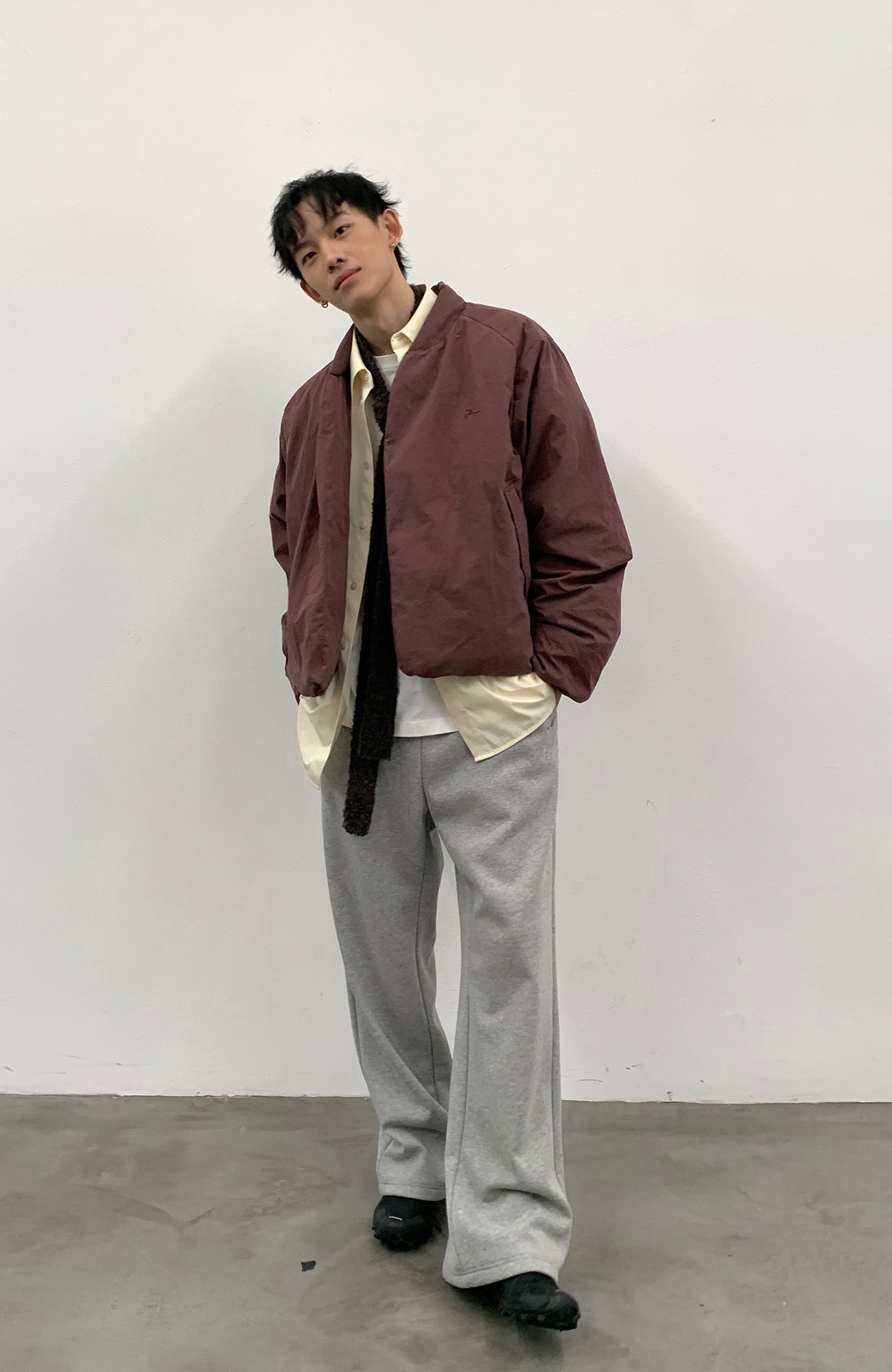 ROARINGWILD A ARCH Minimal Hidden Snap Puffer Jacket