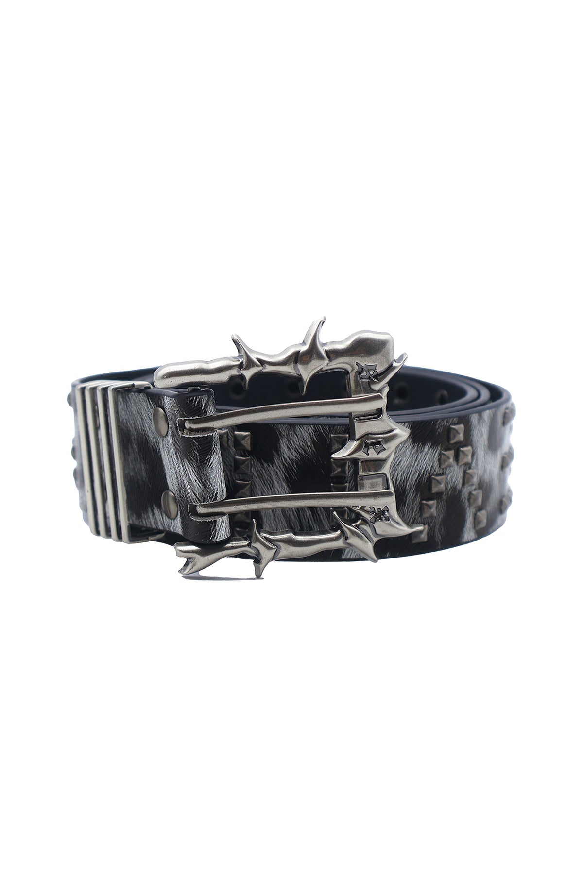 SEXXDEVIL Leopard Print Studded Punk Buckle Belt