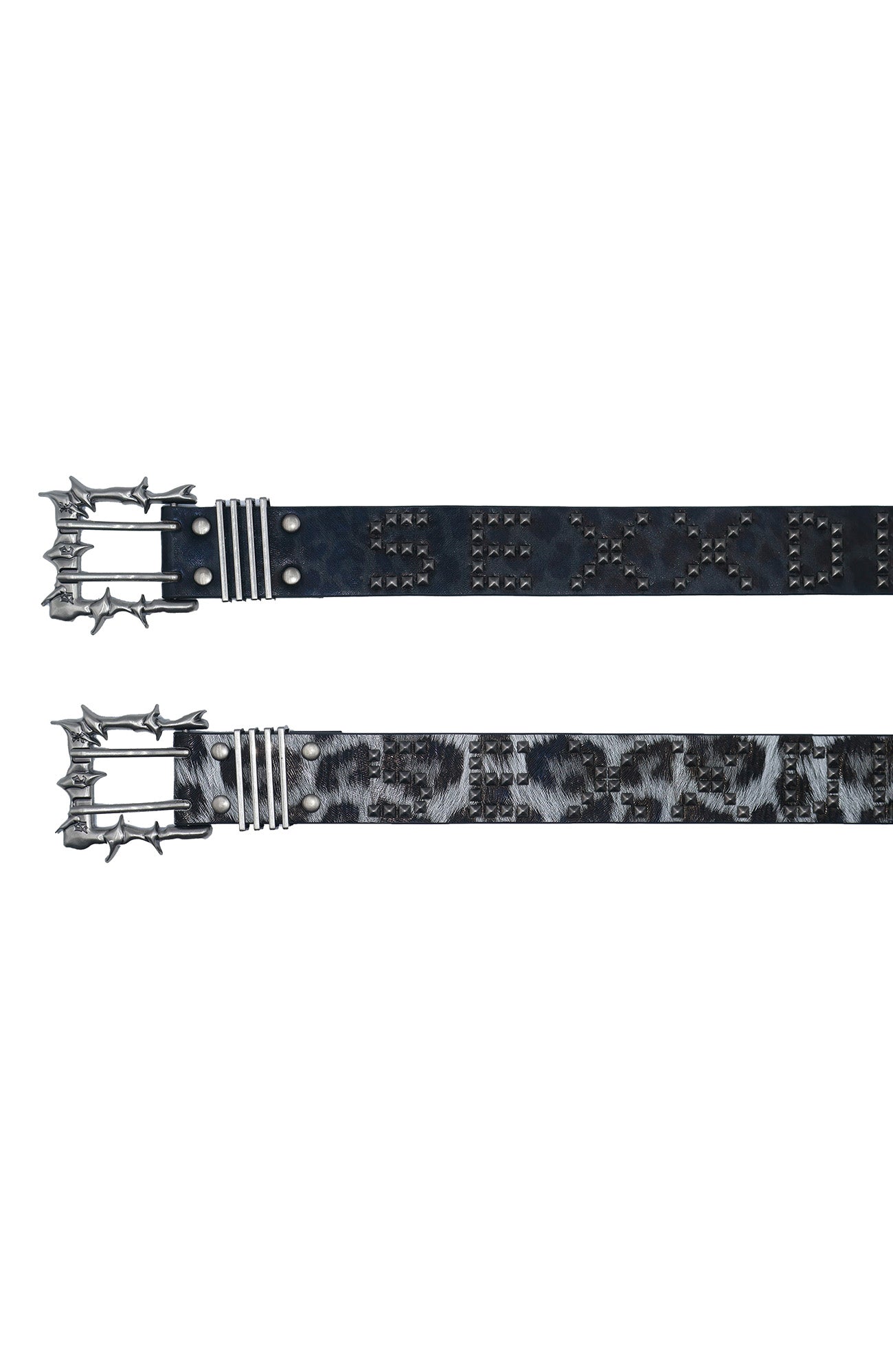 SEXXDEVIL Leopard Print Studded Punk Buckle Belt