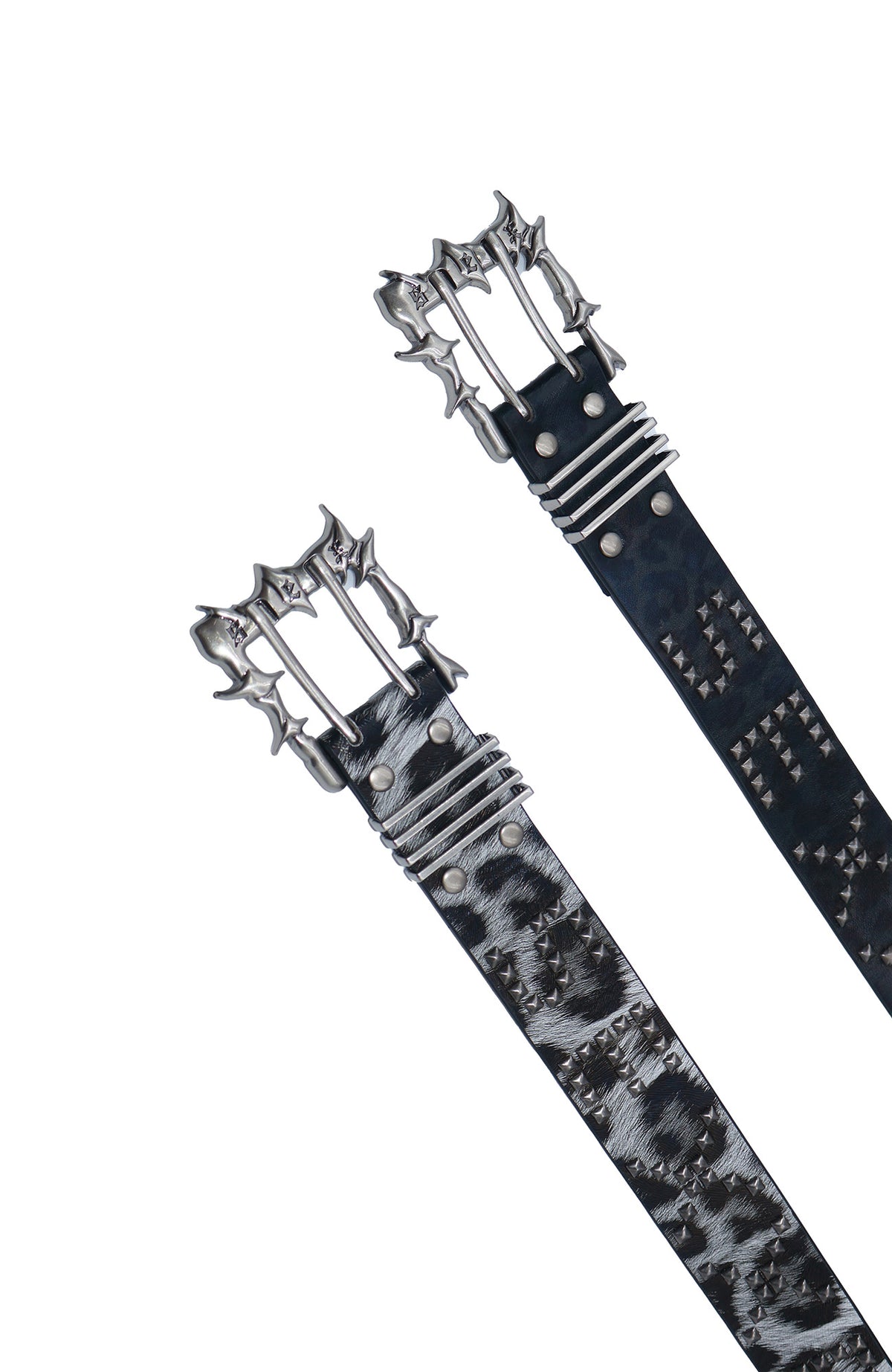 SEXXDEVIL Leopard Print Studded Punk Buckle Belt