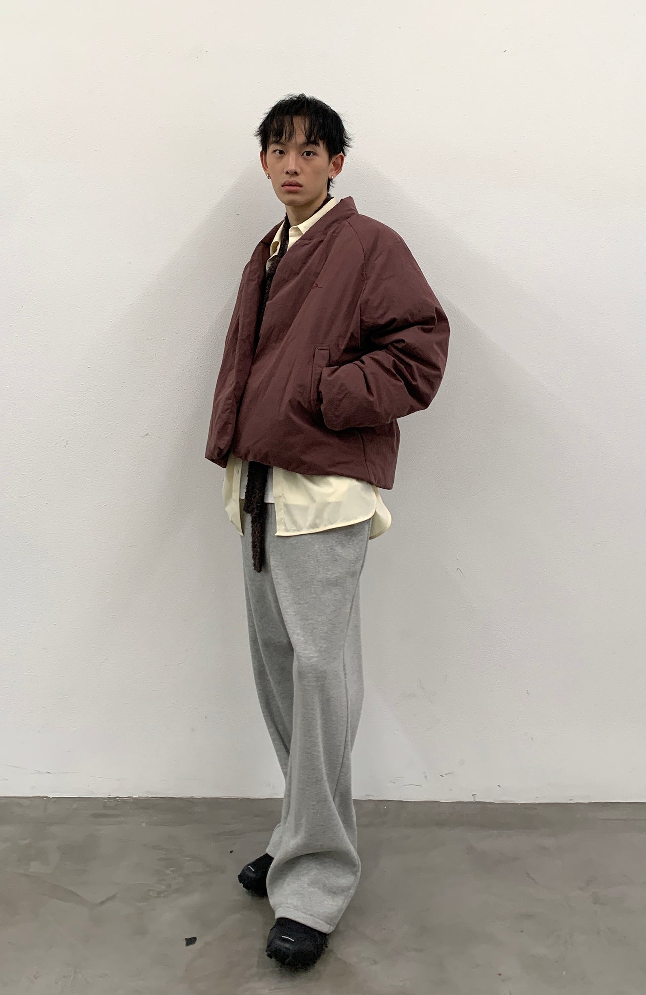 ROARINGWILD A ARCH Minimal Hidden Snap Puffer Jacket