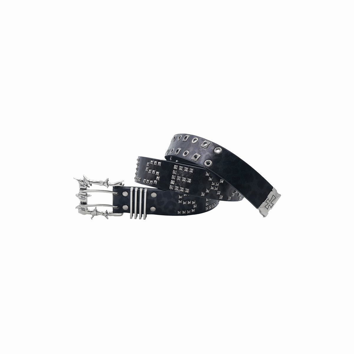 SEXXDEVIL Leopard Print Studded Punk Buckle Belt