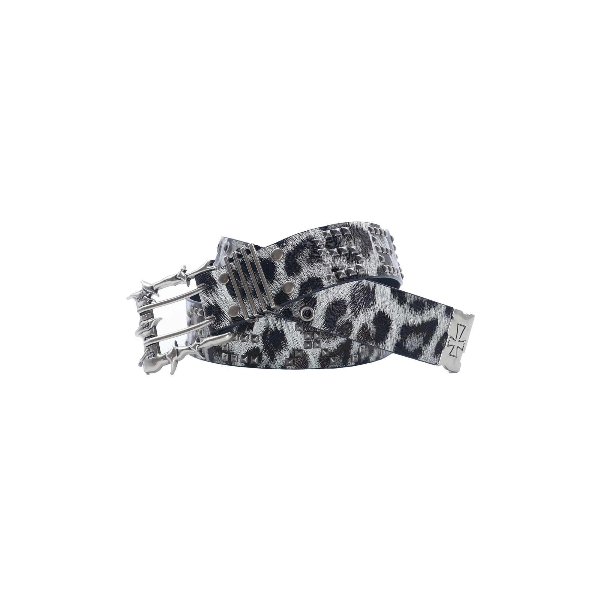 SEXXDEVIL Leopard Print Studded Punk Buckle Belt