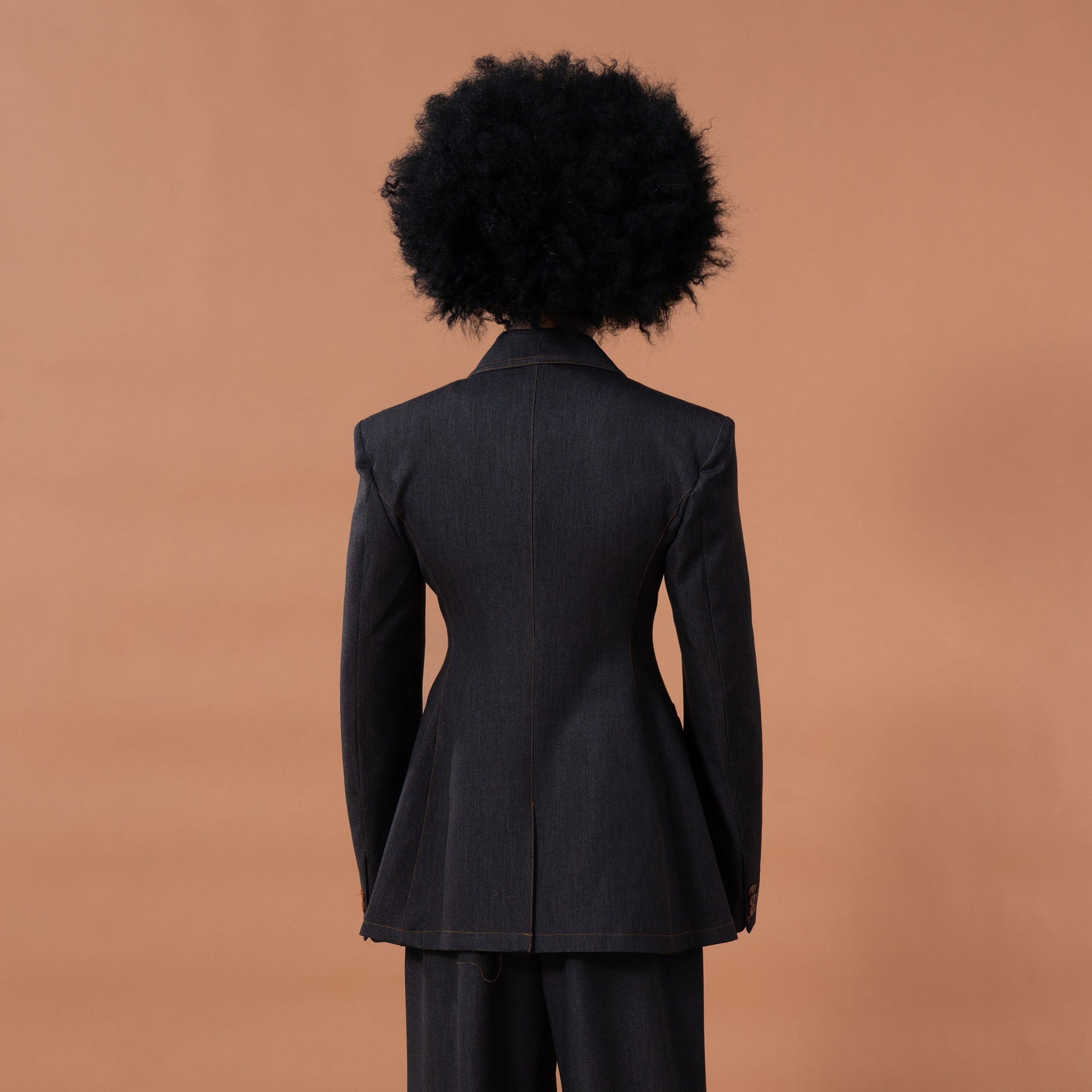 CLP Retro Padded Shoulder Raw Denim Blazer, premium urban and streetwear designers apparel on PROJECTISR.com, CLP