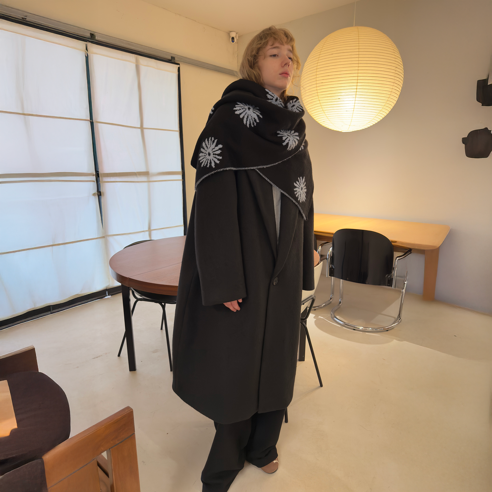 MIICHOUS Floral Embroidered Detachable Liner Overcoat