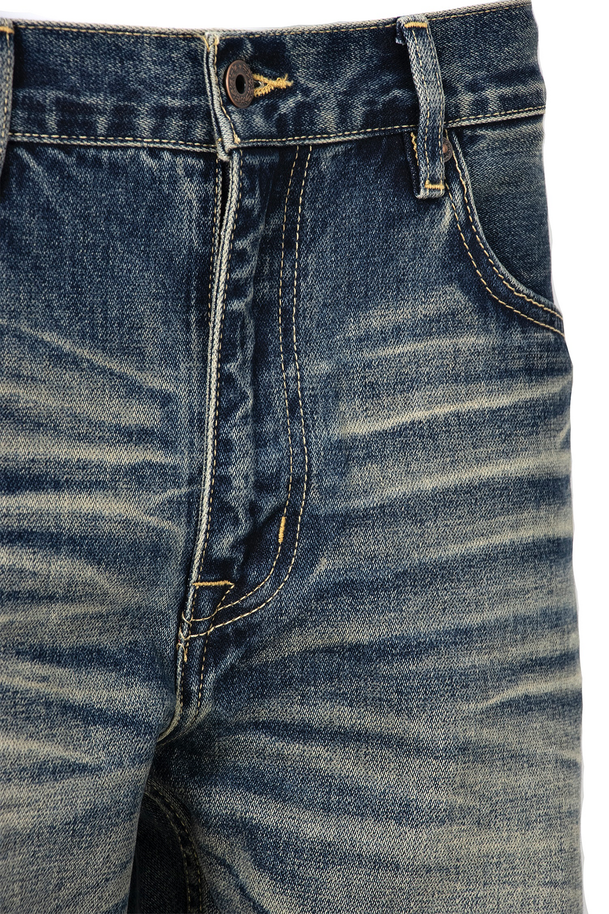 ZWDH Washed Crinkled Distressed Straight-Leg Jeans