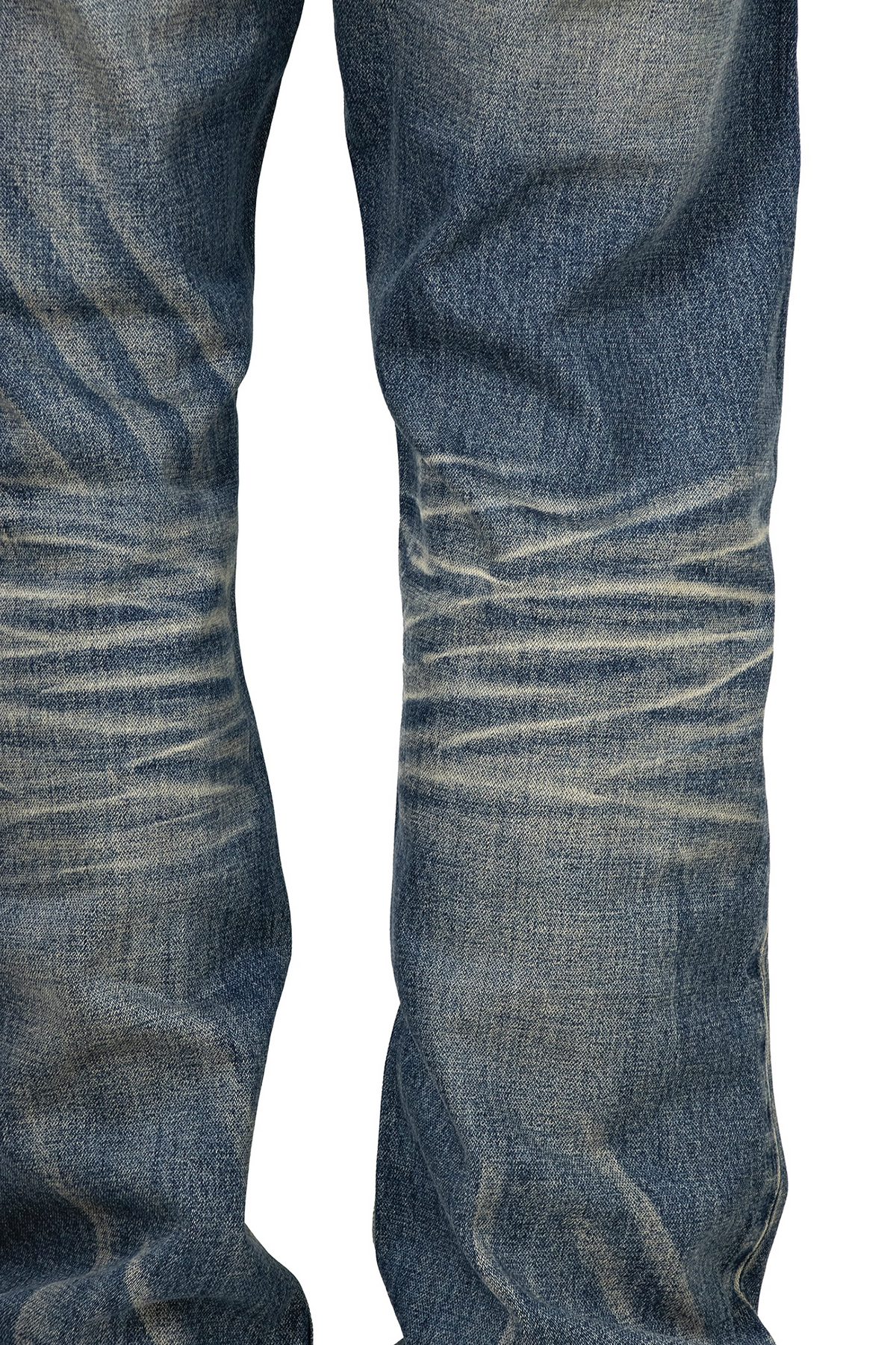 ZWDH Washed Crinkled Distressed Straight-Leg Jeans