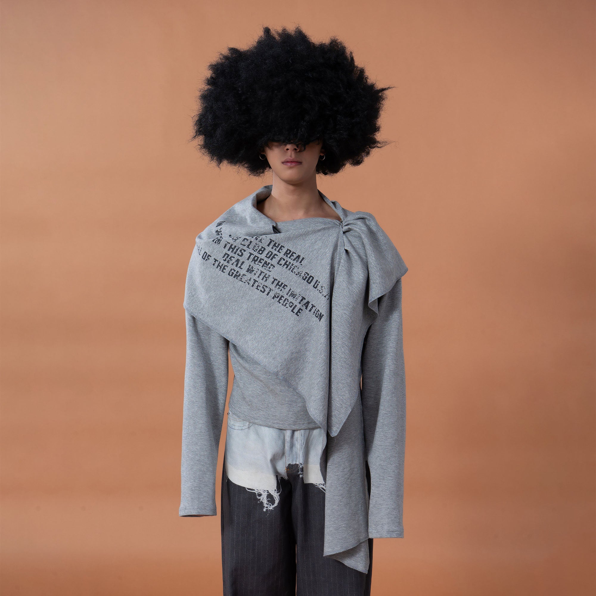 CLP Deconstructed Shawl-Overlay Sweatshirt, premium urban and streetwear designers apparel on PROJECTISR.com, CLP