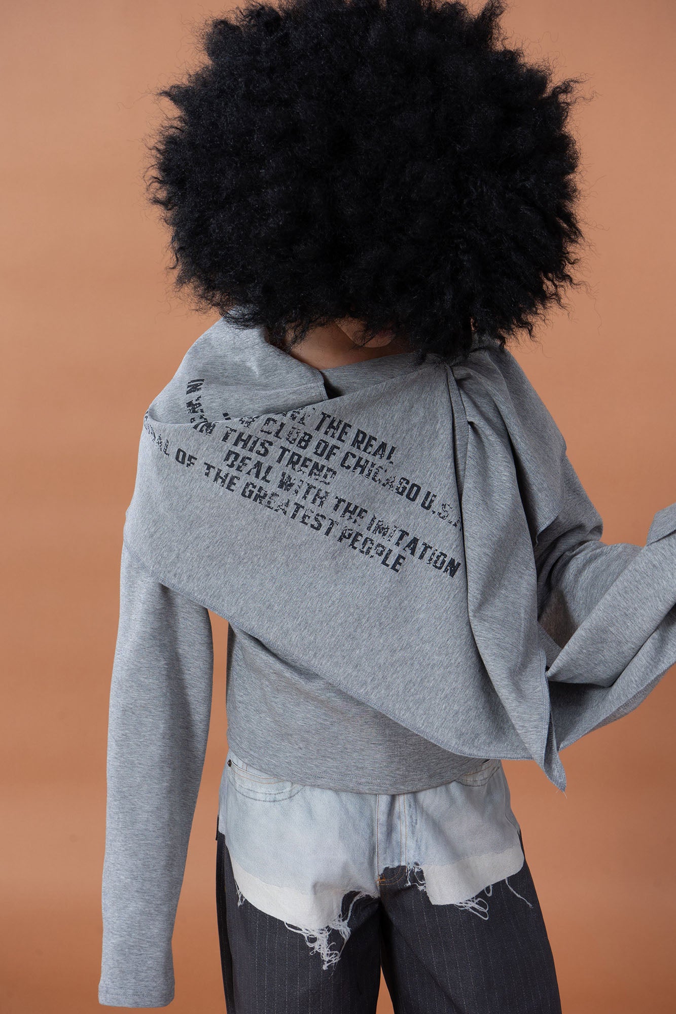 CLP Deconstructed Shawl-Overlay Sweatshirt, premium urban and streetwear designers apparel on PROJECTISR.com, CLP