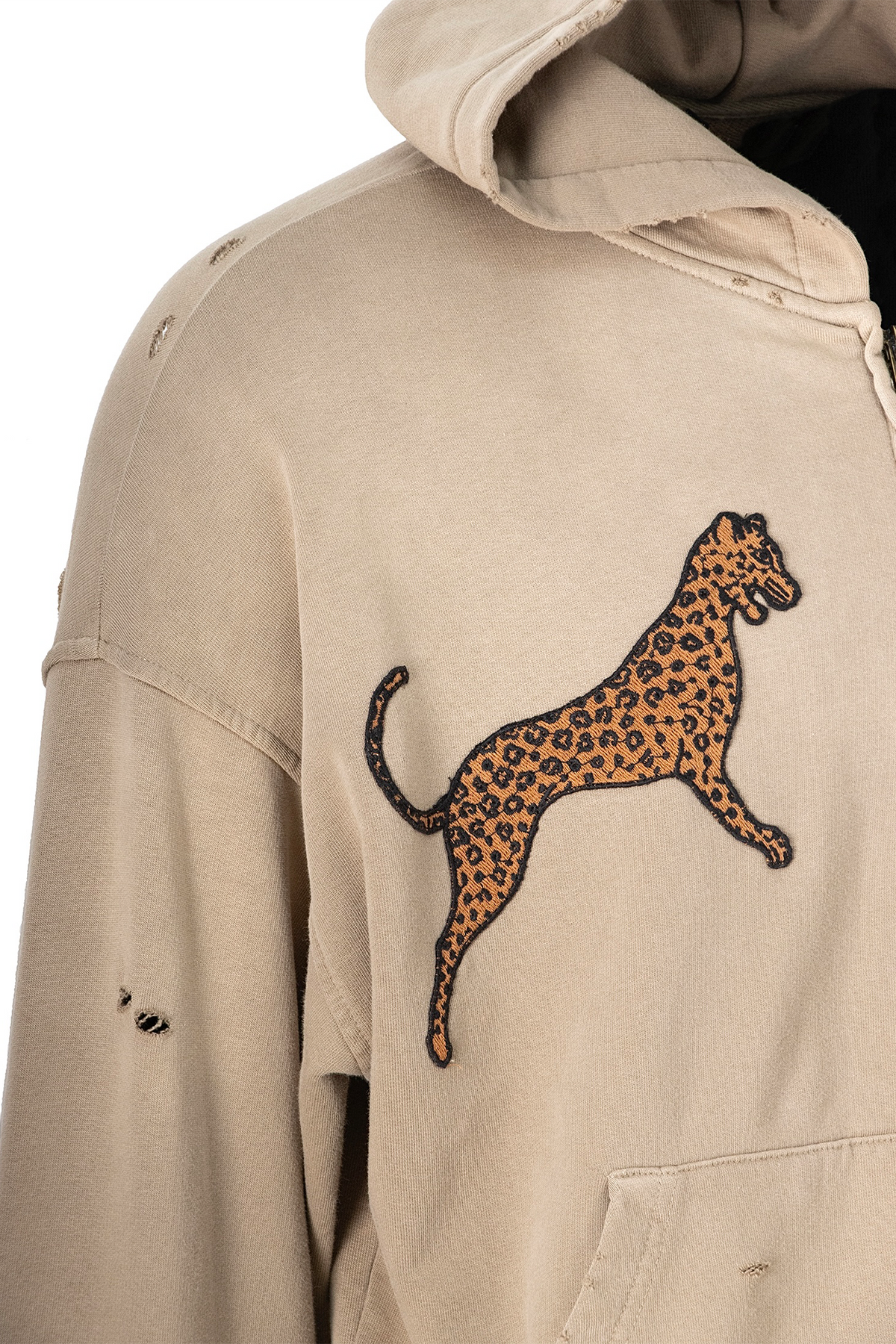 ZWDH Lynx Embroidered Cotton Hooded Jacket
