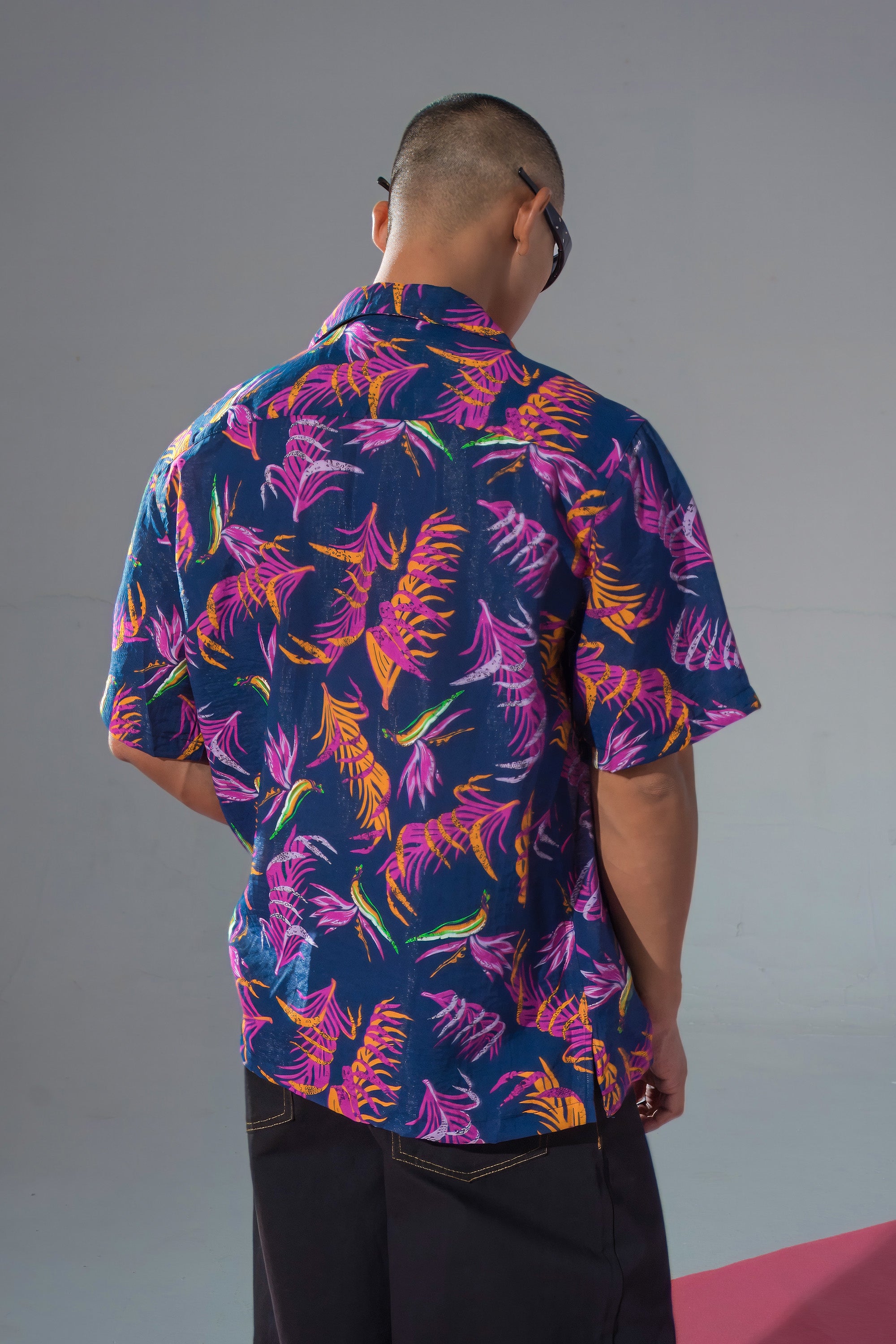 CLP Retro Feather Full-Print Half-Sleeve Shirt