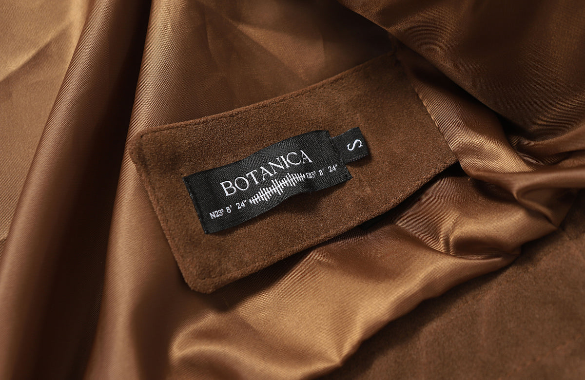 BOTANICA Retro Spliced Faux Leather Aviator Jacket