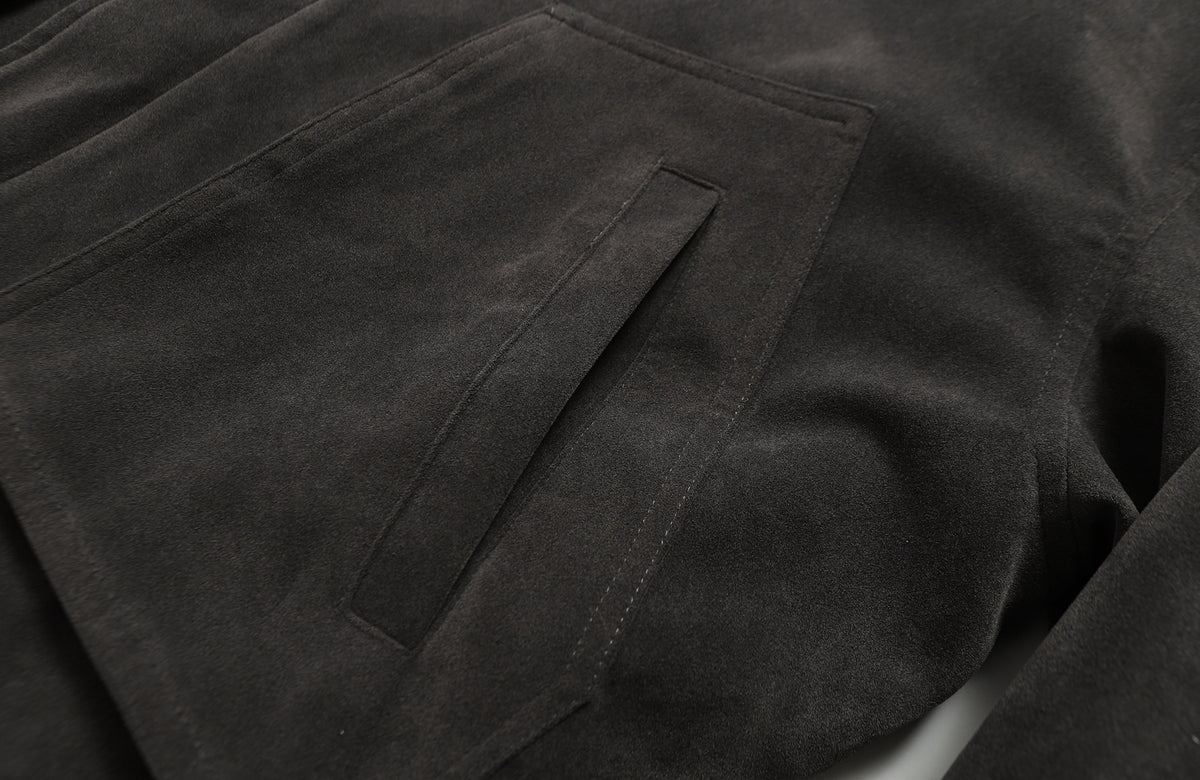 BOTANICA Retro Spliced Faux Leather Aviator Jacket