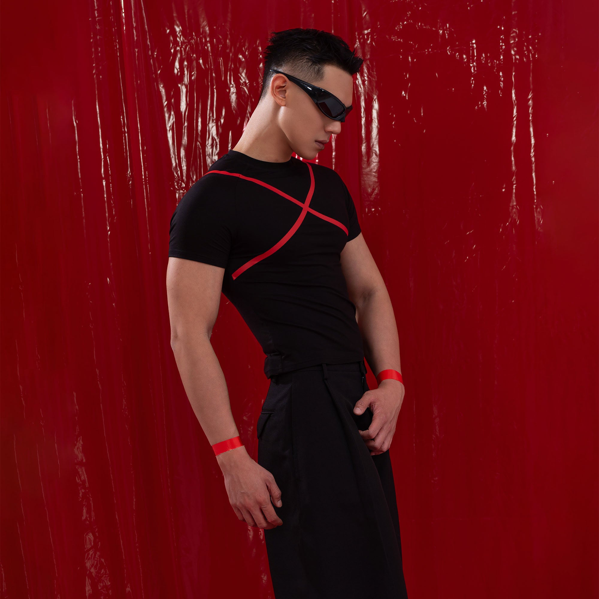 CLP Slim Contrast Cross T-Shirt, premium urban and streetwear designers apparel on PROJECTISR.com, CLP