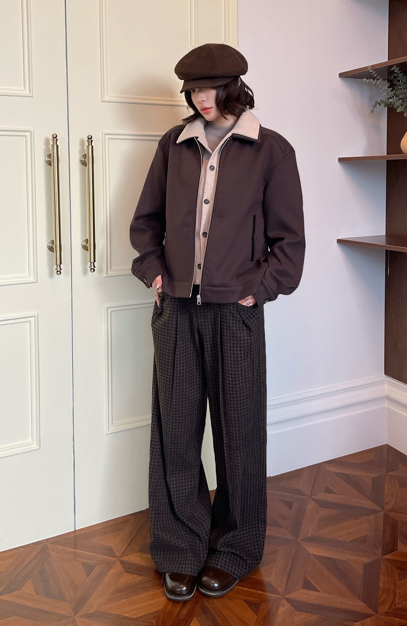 OKAYTHXBYE Faux-Layer Knit-Inset Jacket