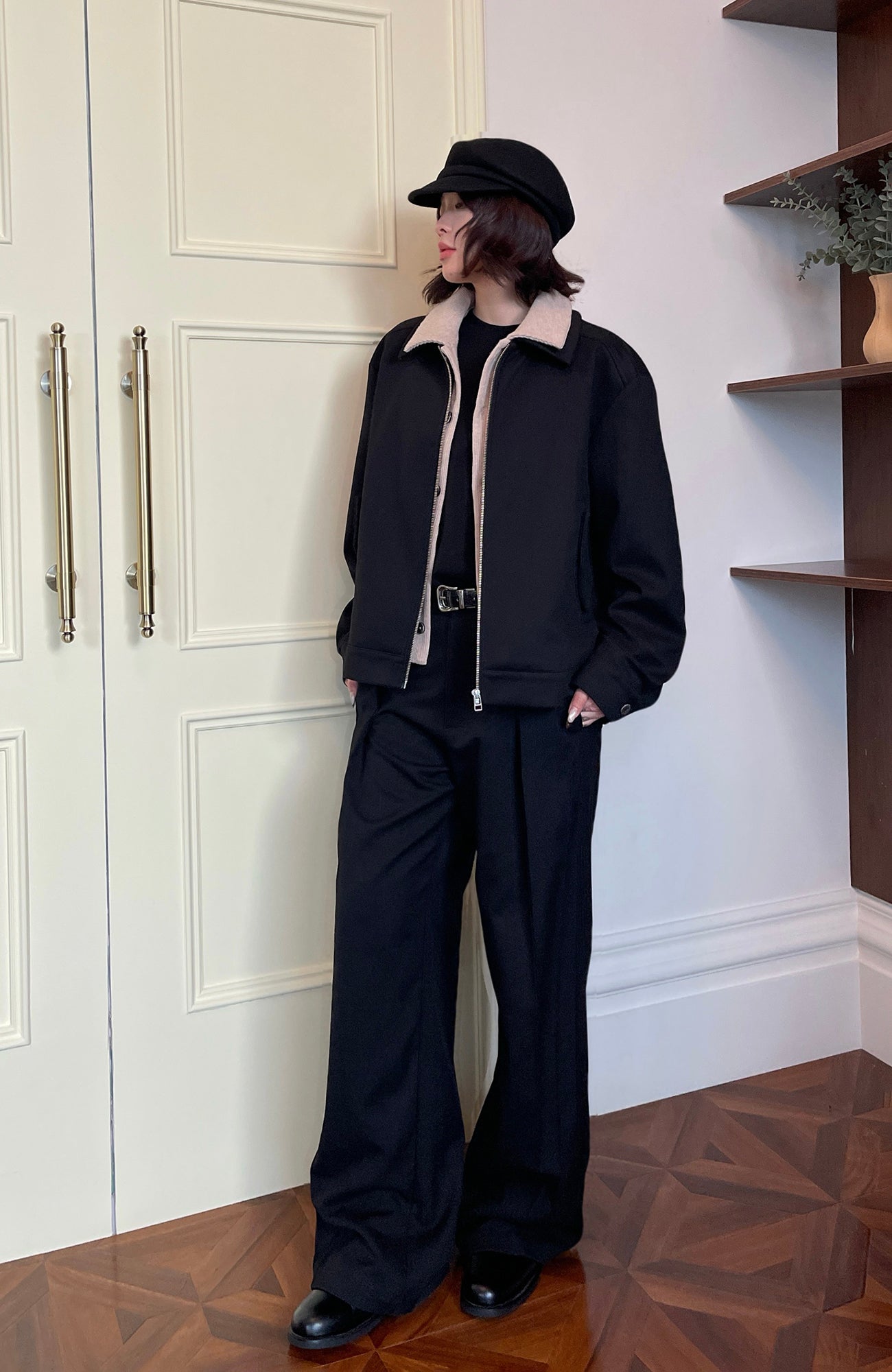 OKAYTHXBYE Faux-Layer Knit-Inset Jacket