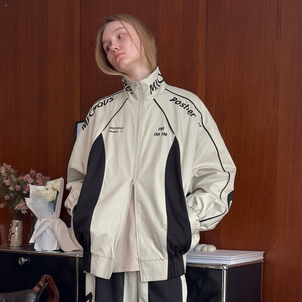 ジャケット・ブルゾン Misha & Puff lattice directors jacket 3y MIICHOUS Contrast Panel 3A Graphic Jacket