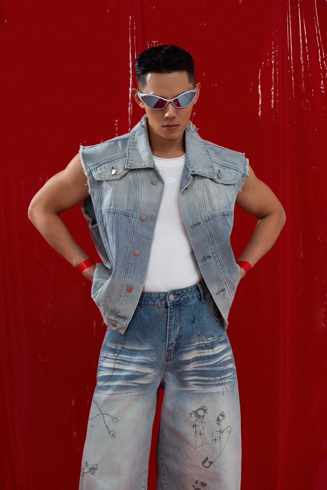 CLP Washed Frayed-Hem Vest, premium urban and streetwear designers apparel on PROJECTISR.com, CLP