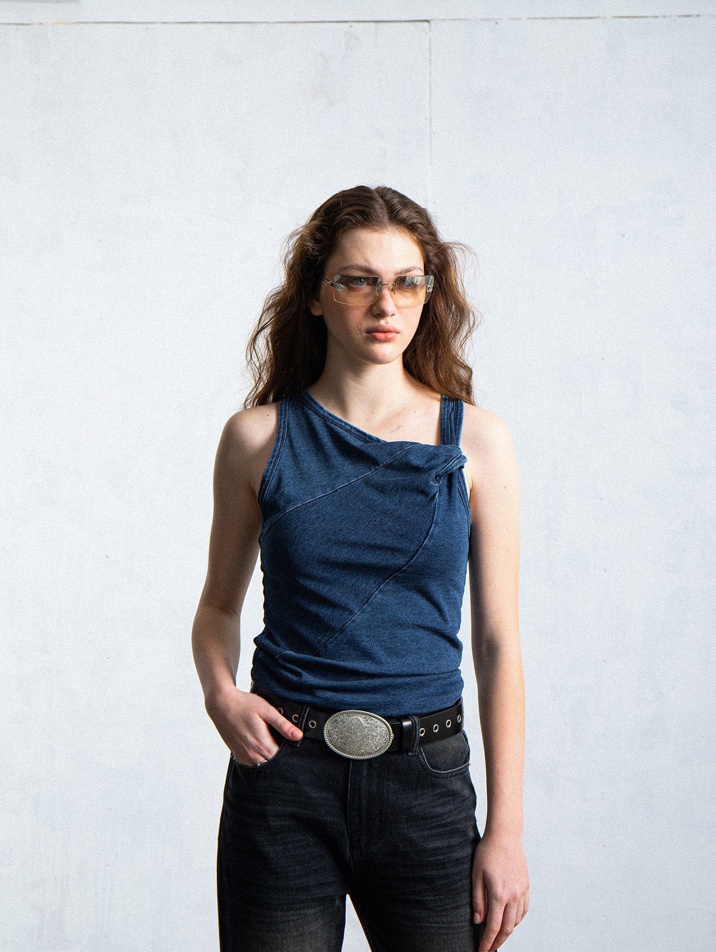 LEONSENSE Deconstructed Asymmetrical Tank Top