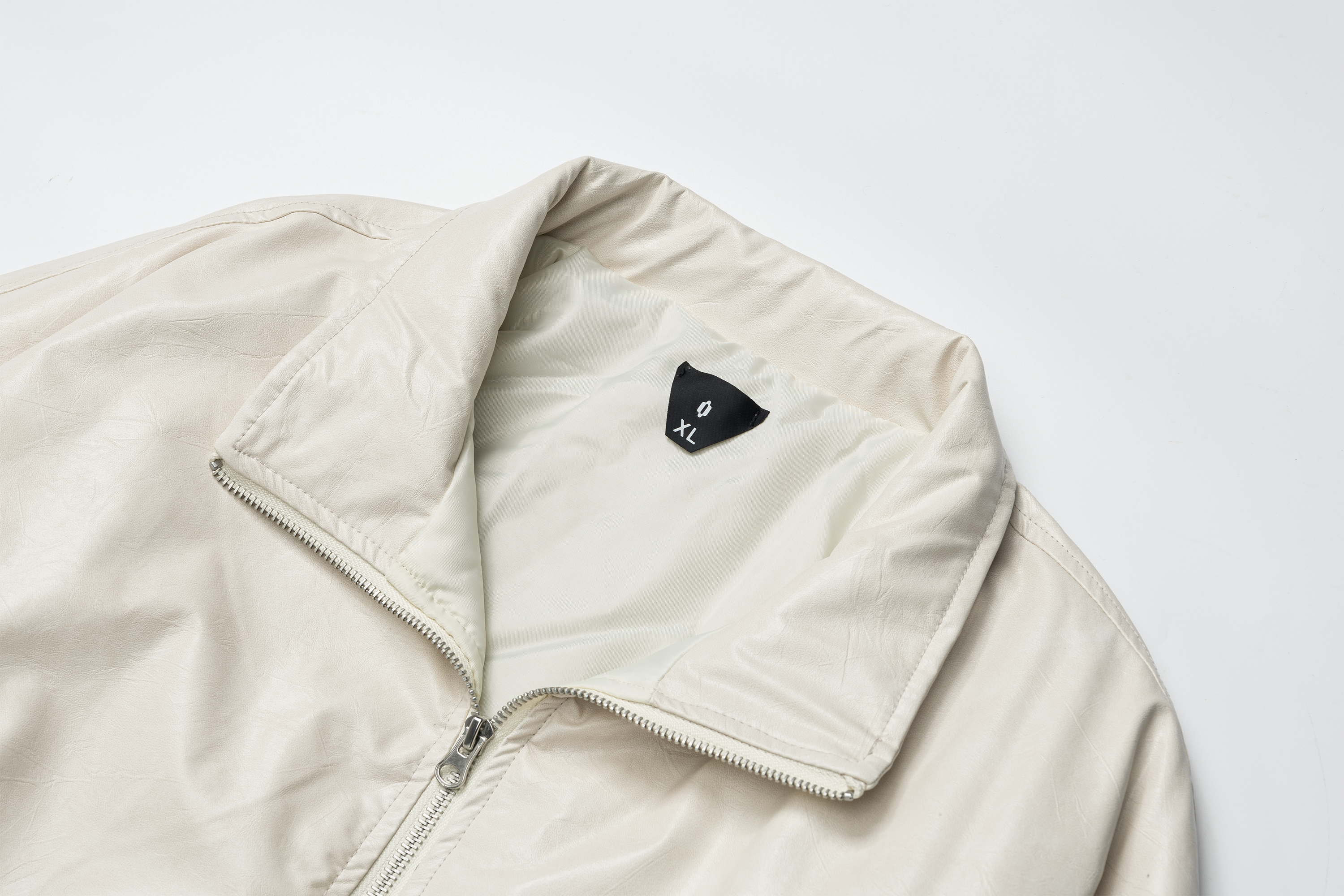 OVDY Faux Leather Crinkle Stand-Collar Jacket, premium urban and streetwear designers apparel on PROJECTISR.com, DVDY