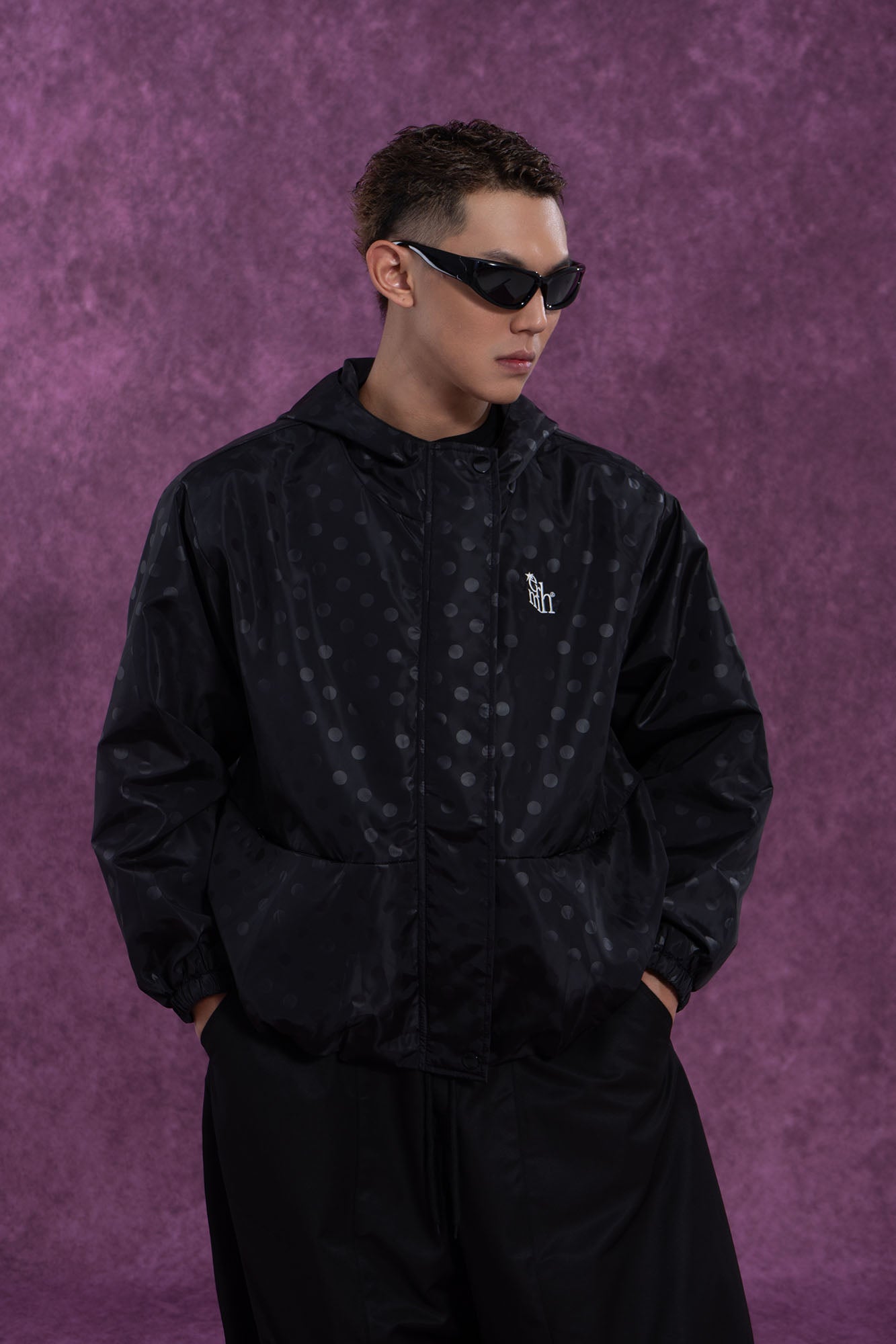 CLP Polka Dot Windproof Hooded Jacket