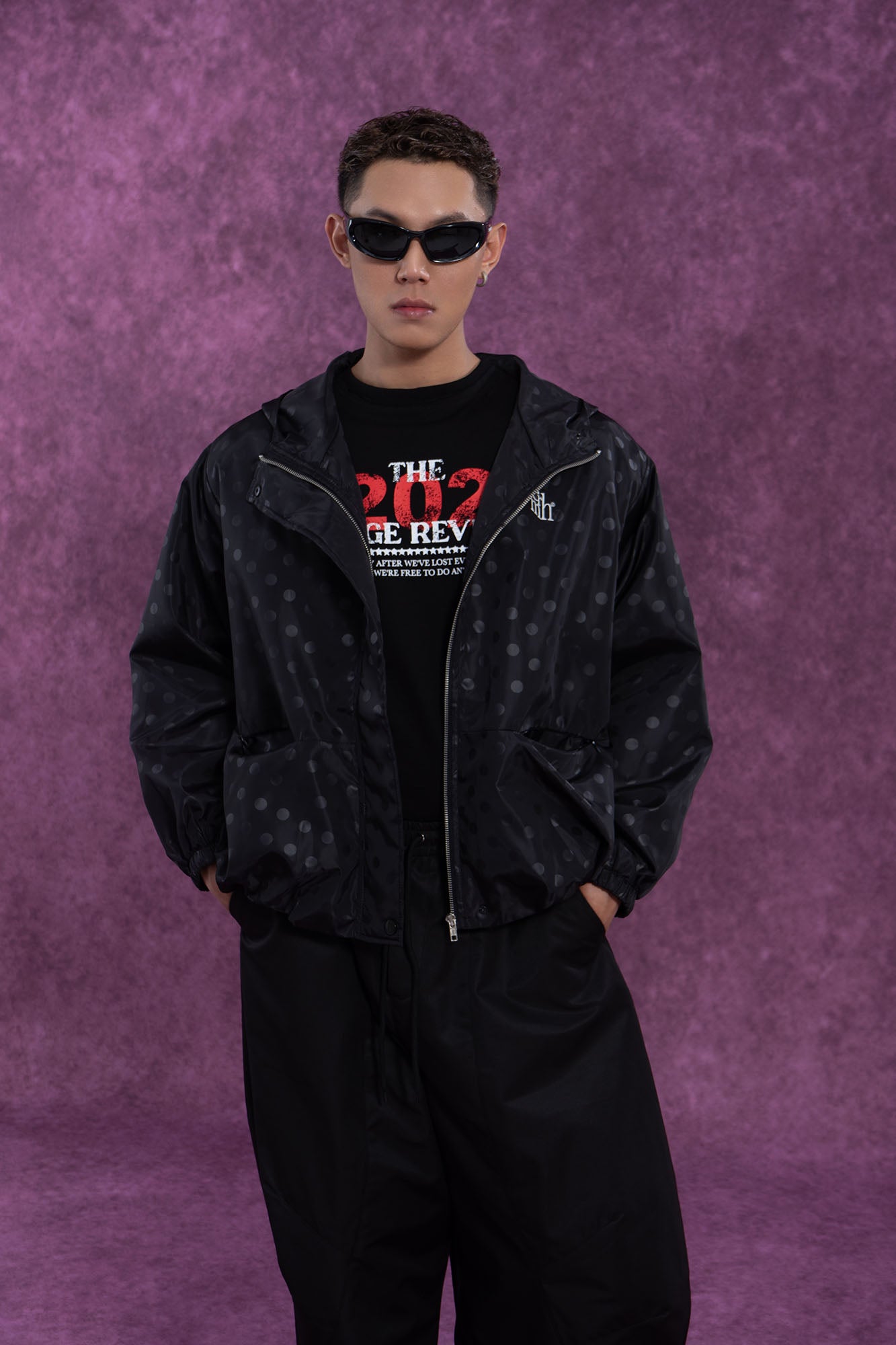 CLP Polka Dot Windproof Hooded Jacket