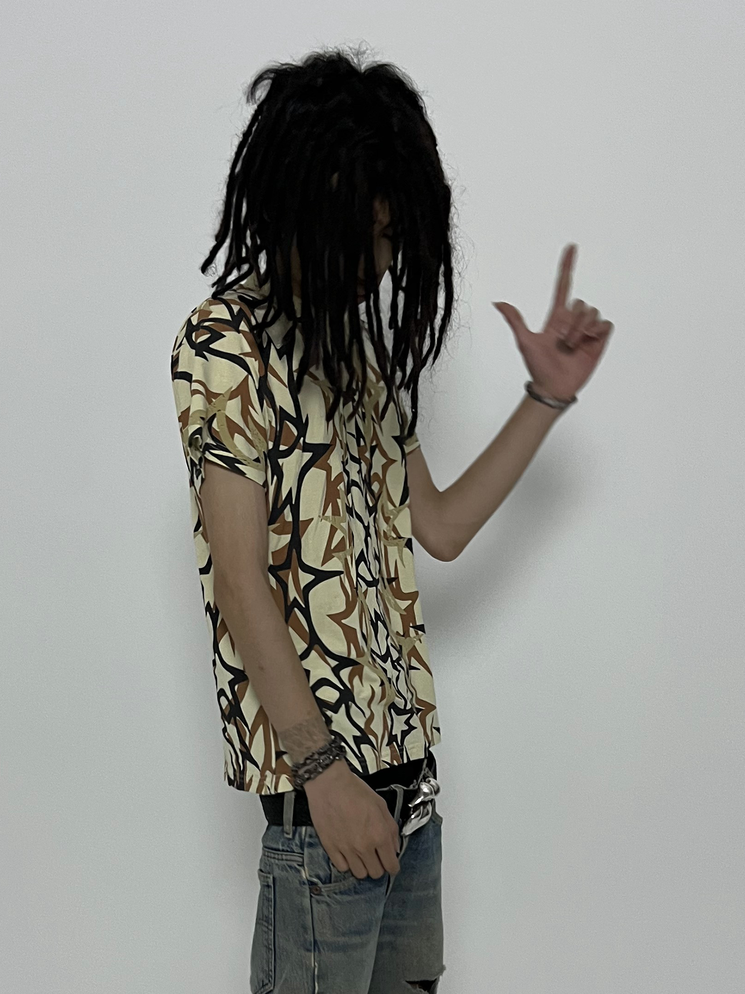 TECNINEGROUP Thorn Star Full-Print Cotton T-Shirt