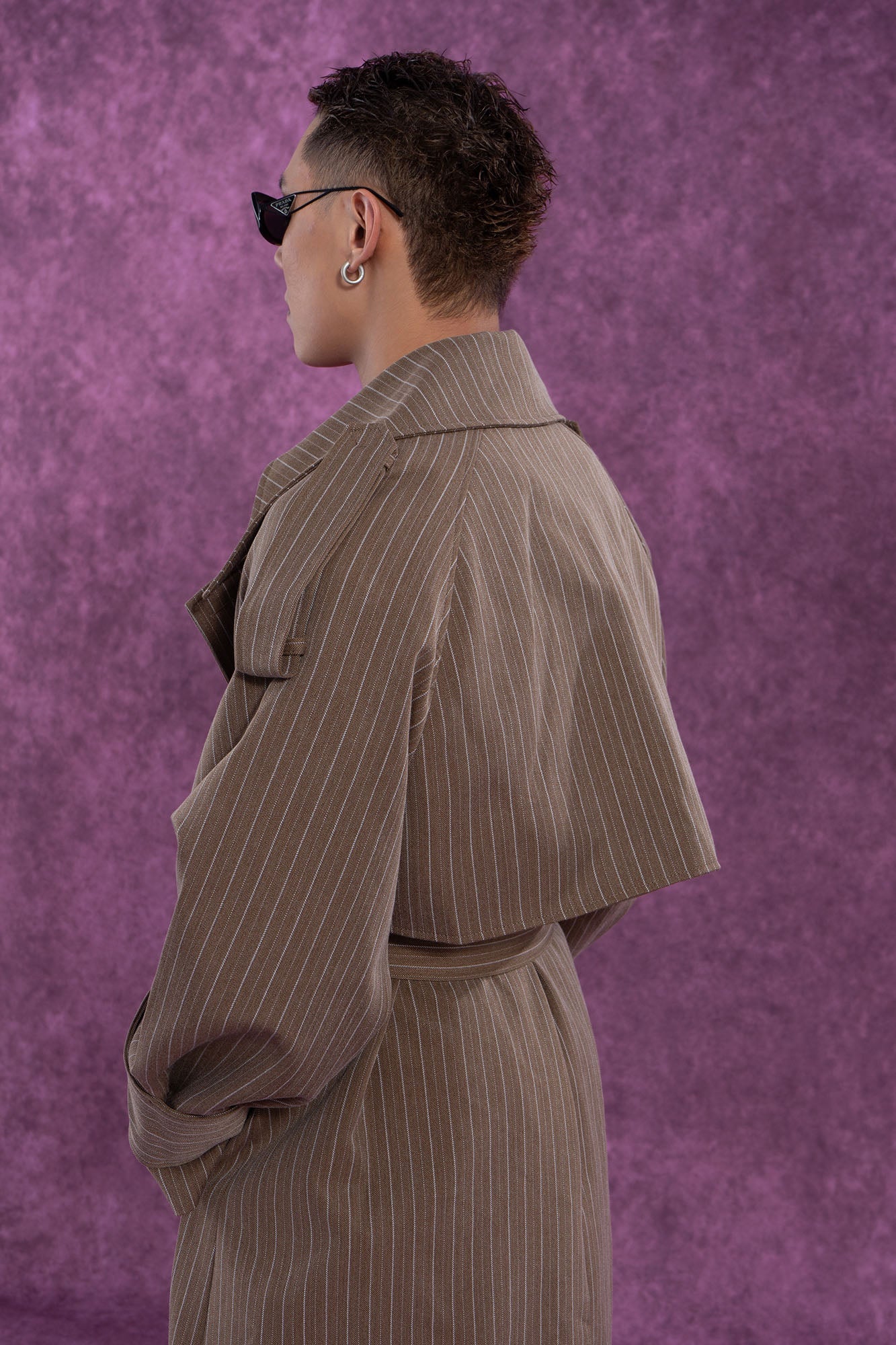 CLP Modern Pinstriped Oversized Trench