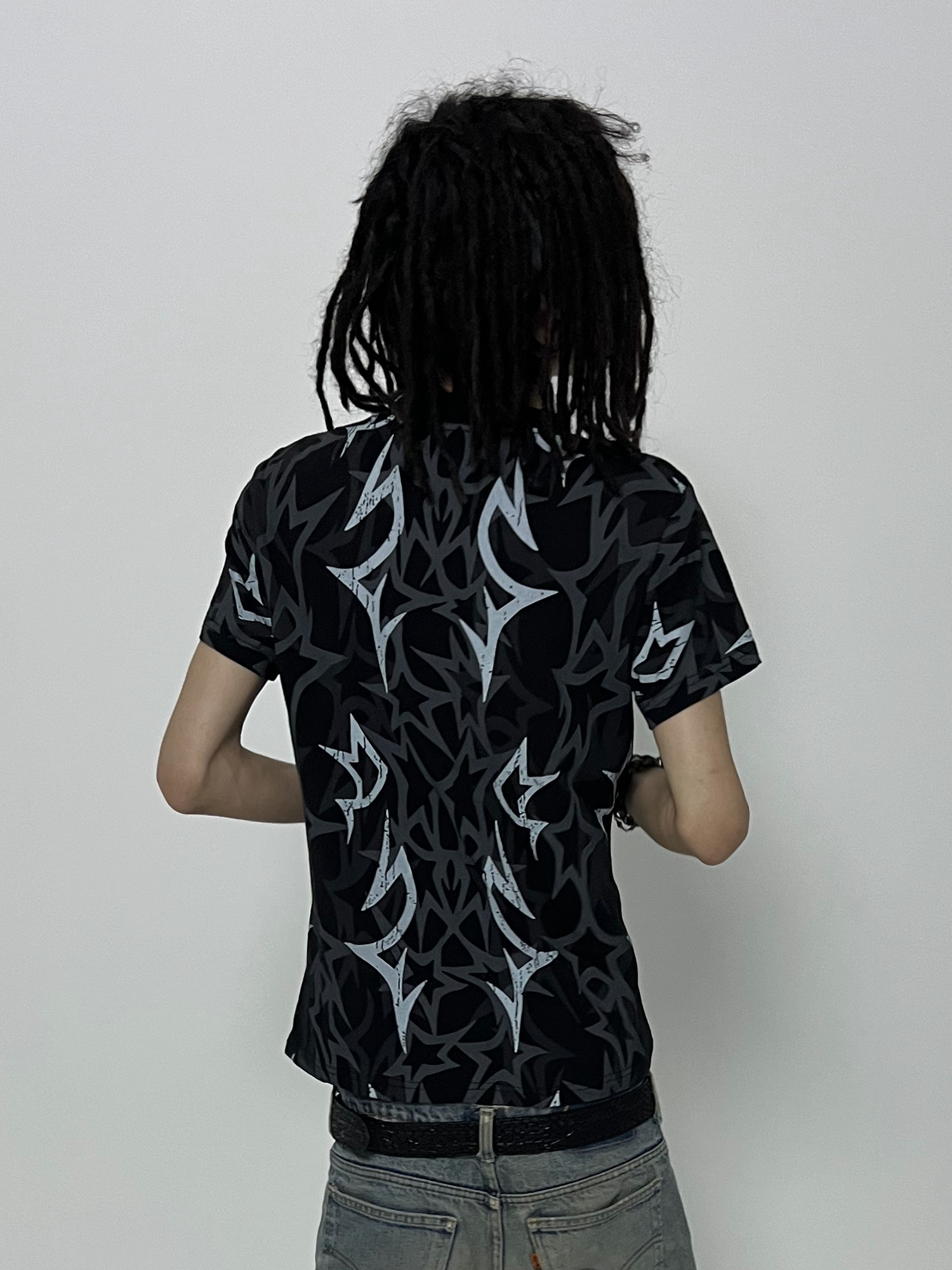 TECNINEGROUP Thorn Star Full-Print Cotton T-Shirt