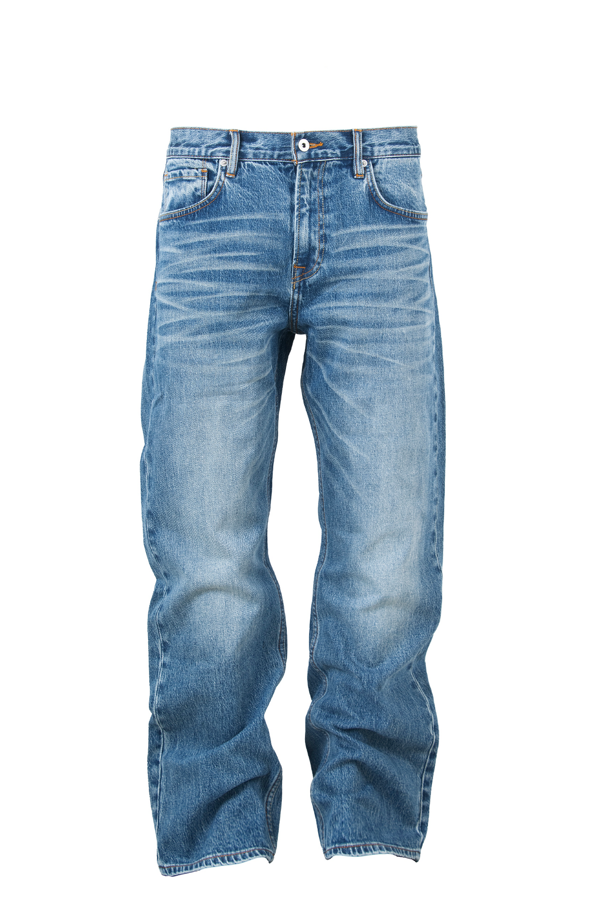 ZWDH Crinkled Whisker-Wash Jeans