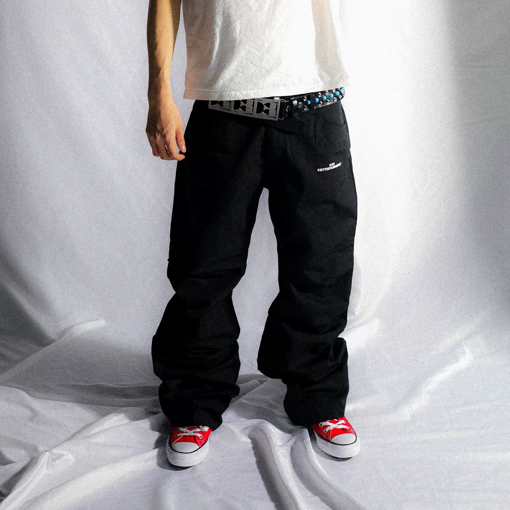 PCCVISION Essential LOGO Wrinkled Baggy Pants