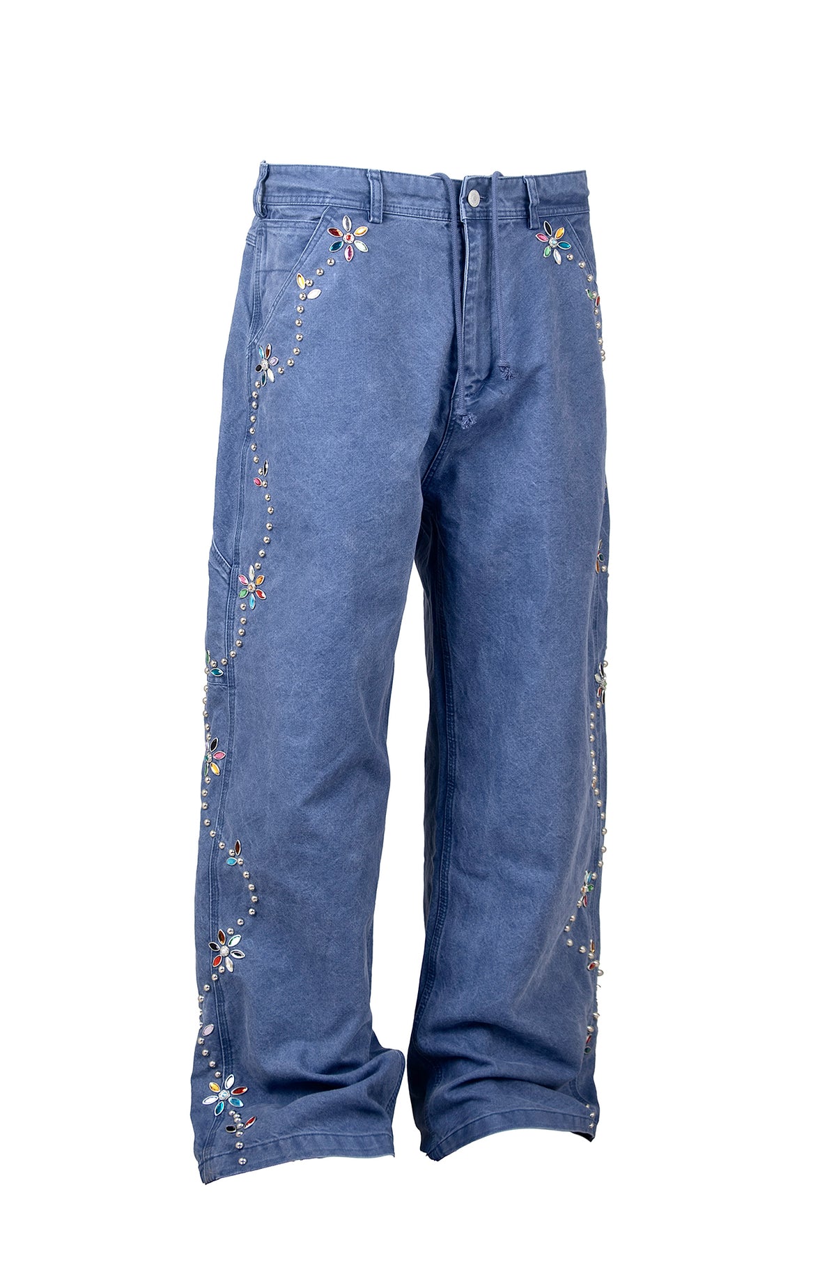 ZWDH Studded Floral Straight-Leg Jeans