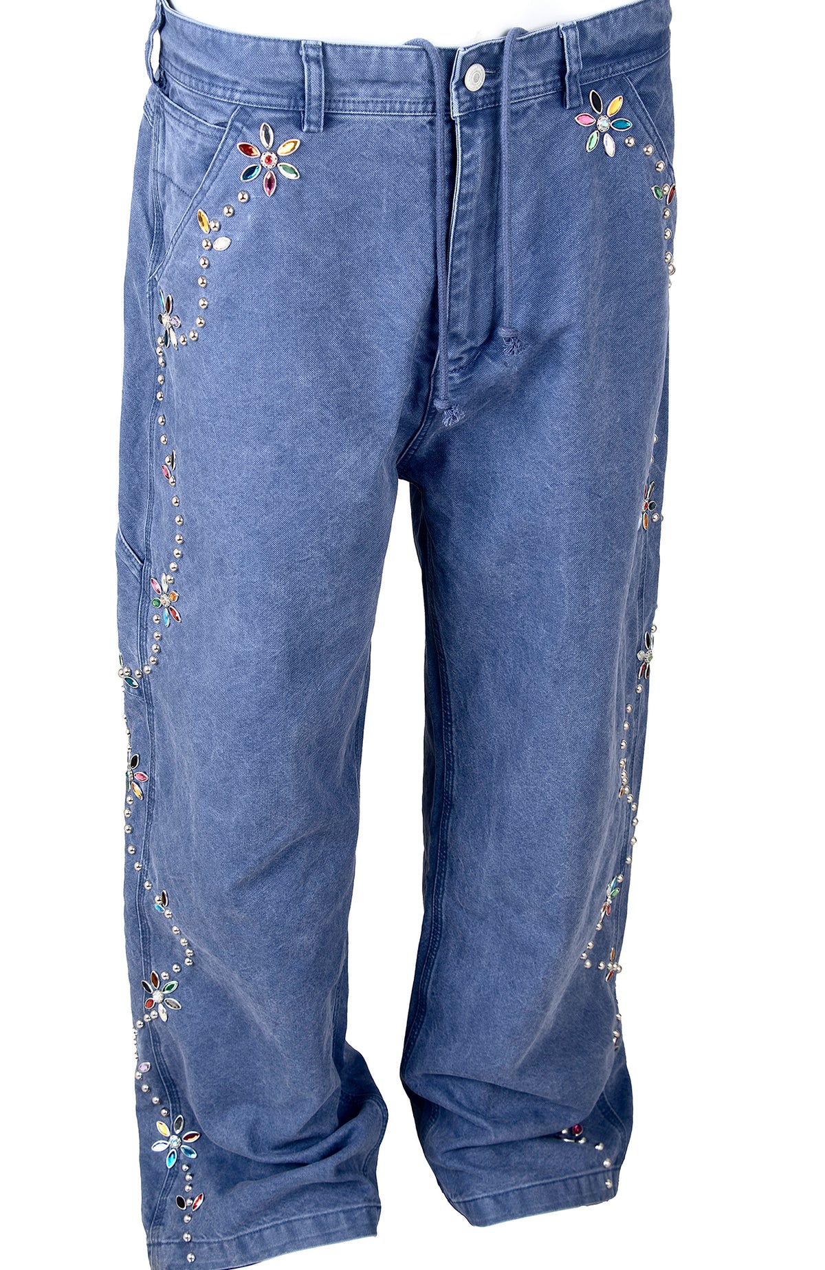 ZWDH Studded Floral Straight-Leg Jeans