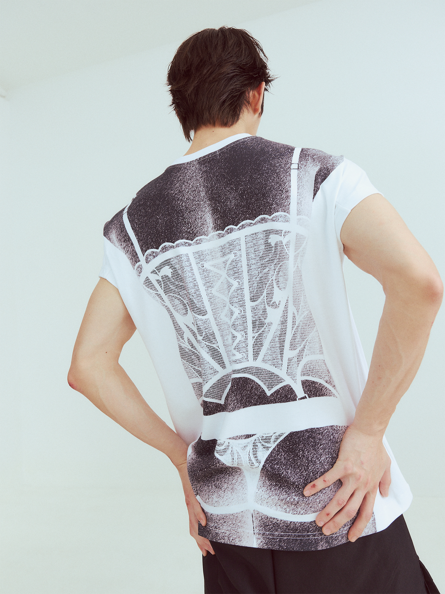 KADAKADA Sculptural Corset Graphic T-Shirt, premium urban and streetwear designers apparel on PROJECTISR.com, KADAKADA