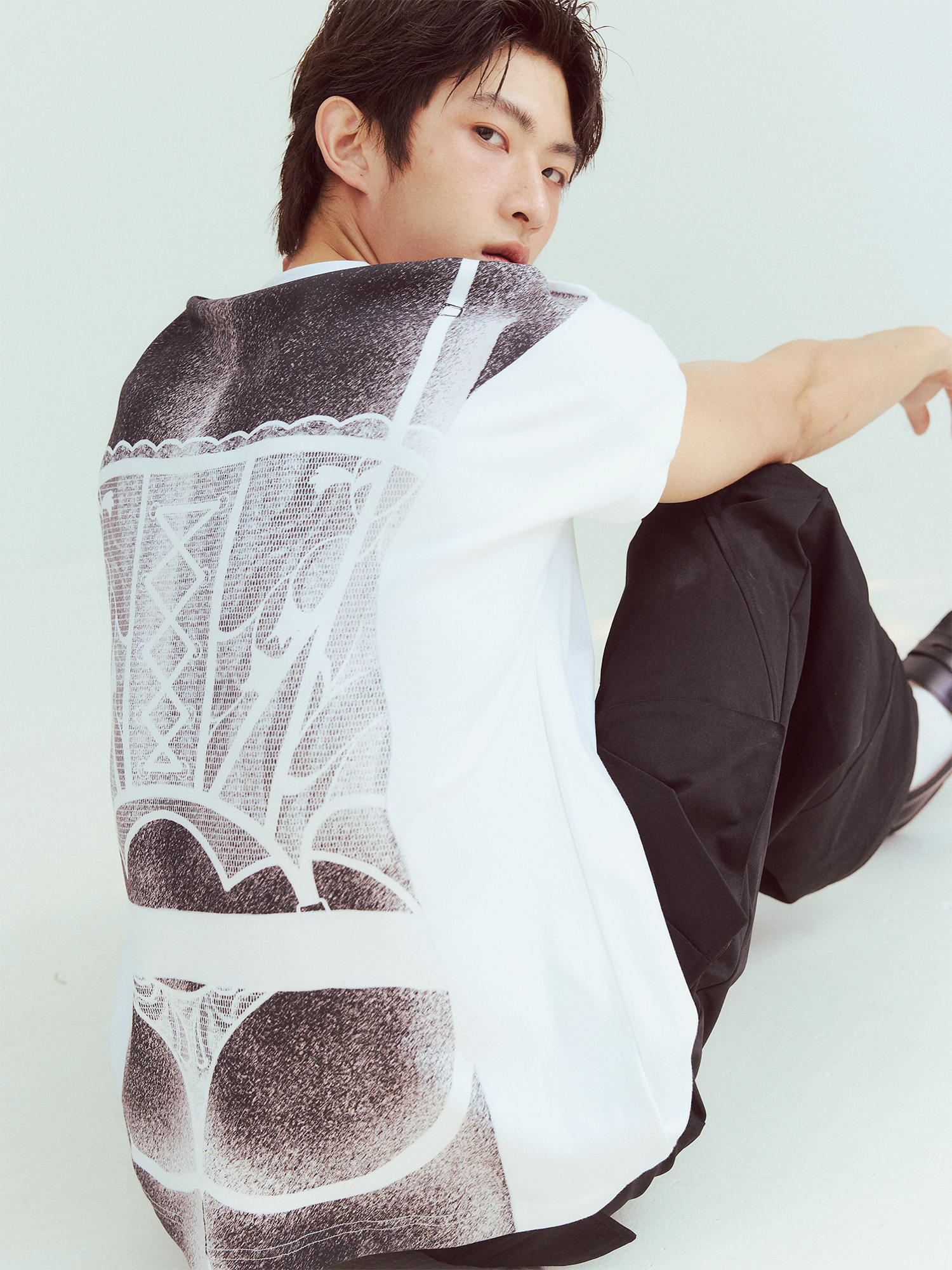 KADAKADA Sculptural Corset Graphic T-Shirt, premium urban and streetwear designers apparel on PROJECTISR.com, KADAKADA