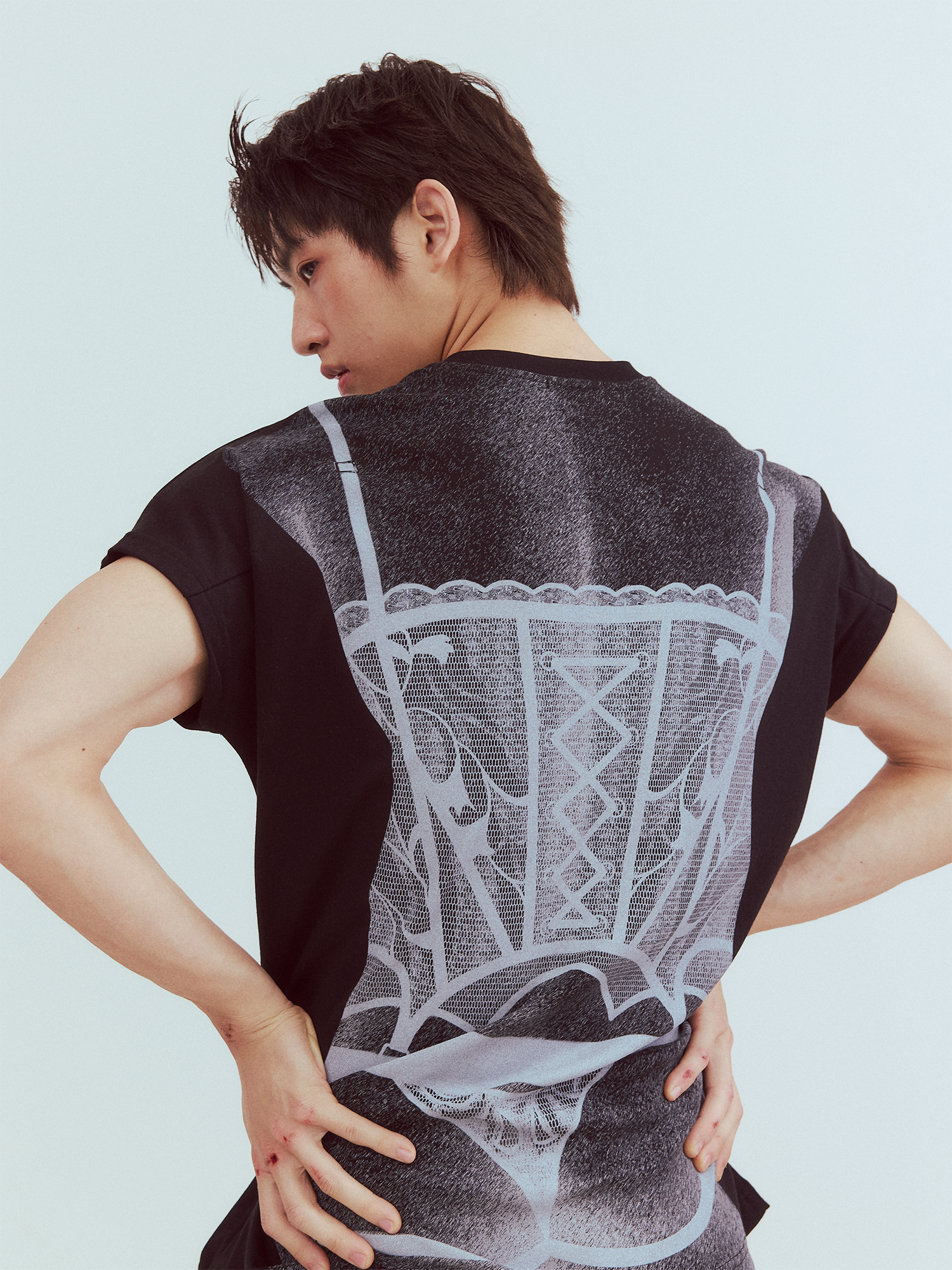 KADAKADA Sculptural Corset Graphic T-Shirt, premium urban and streetwear designers apparel on PROJECTISR.com, KADAKADA