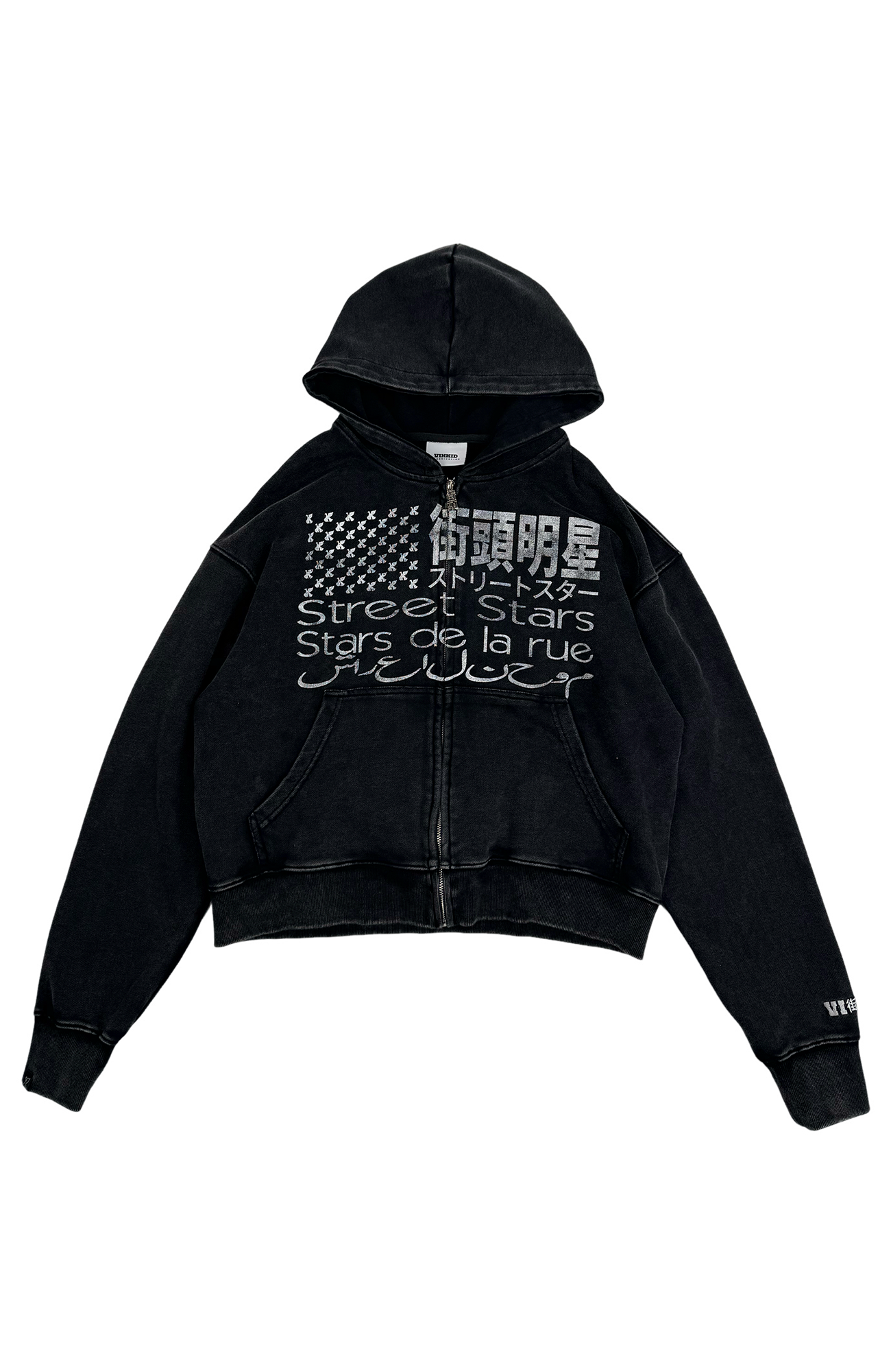 VINKID Graphic Washed Zip-Up Hoodie
