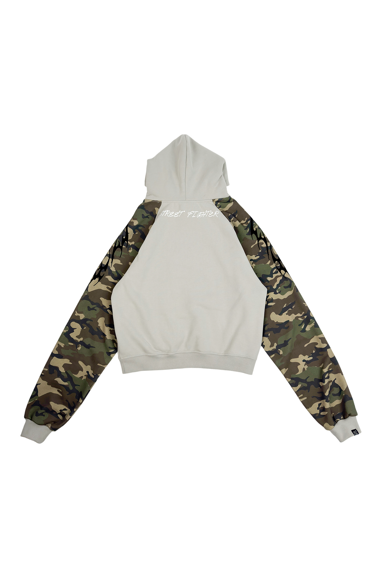 VINKID Embroidered Camo Raglan Panel Hoodie