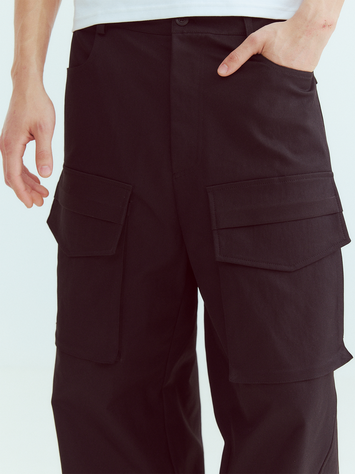 KADAKADA Paneled Wide-Leg Cargo Pants, premium urban and streetwear designers apparel on PROJECTISR.com, KADAKADA