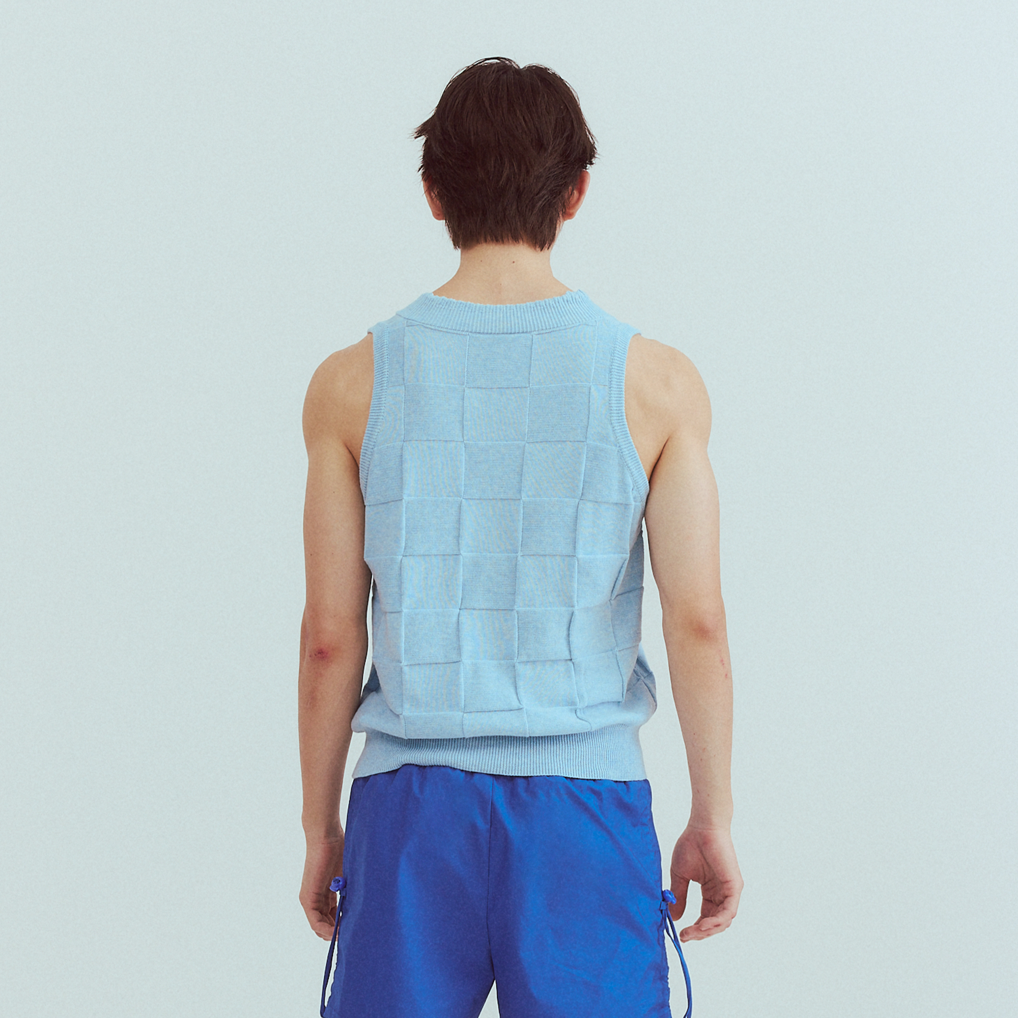 KADAKADA Checkerboard V-Neck Knitted Vest, premium urban and streetwear designers apparel on PROJECTISR.com, KADAKADA