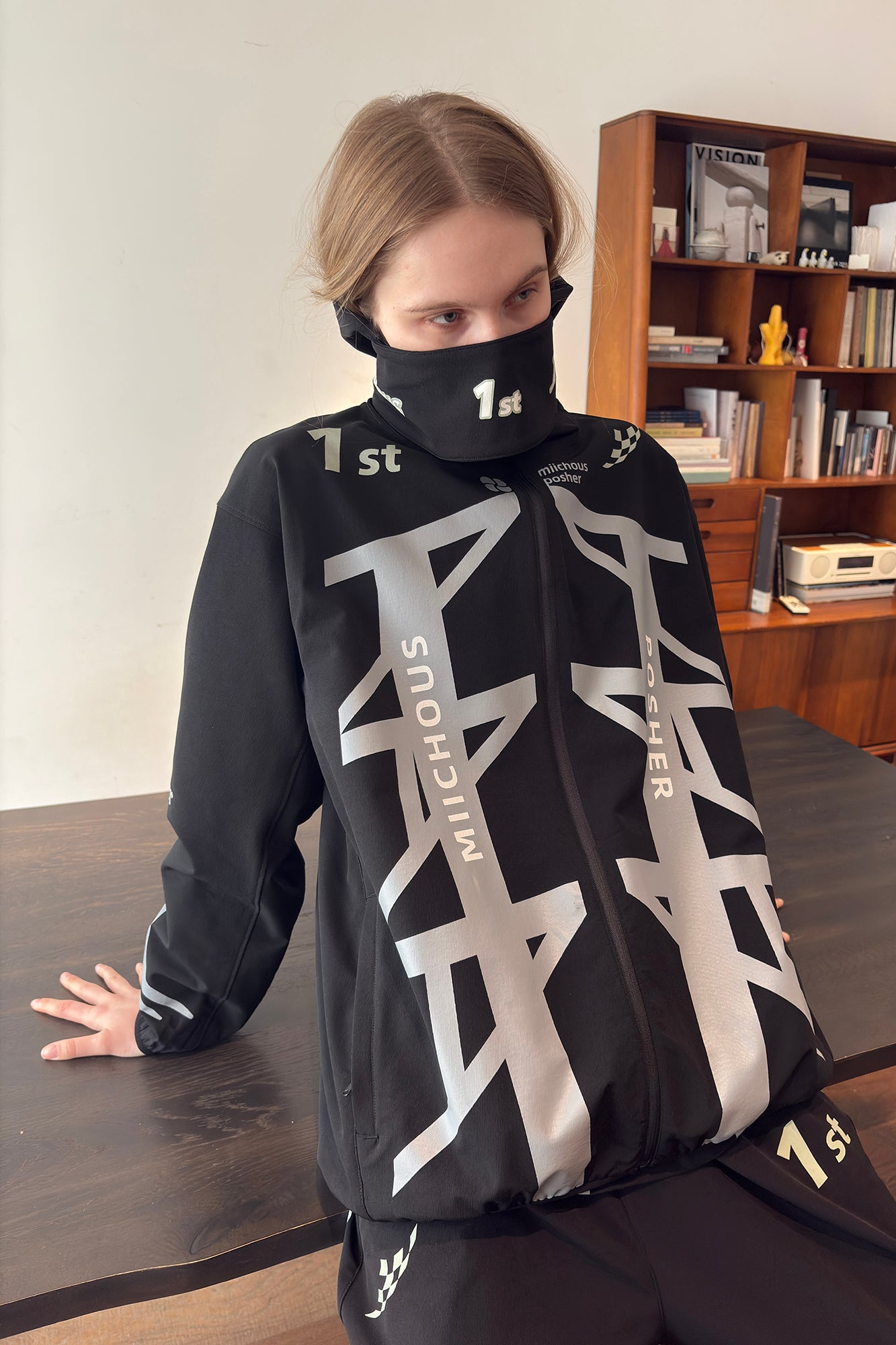 MIICHOUS 1st 3A Graphic Oversized Hooded Windbreaker