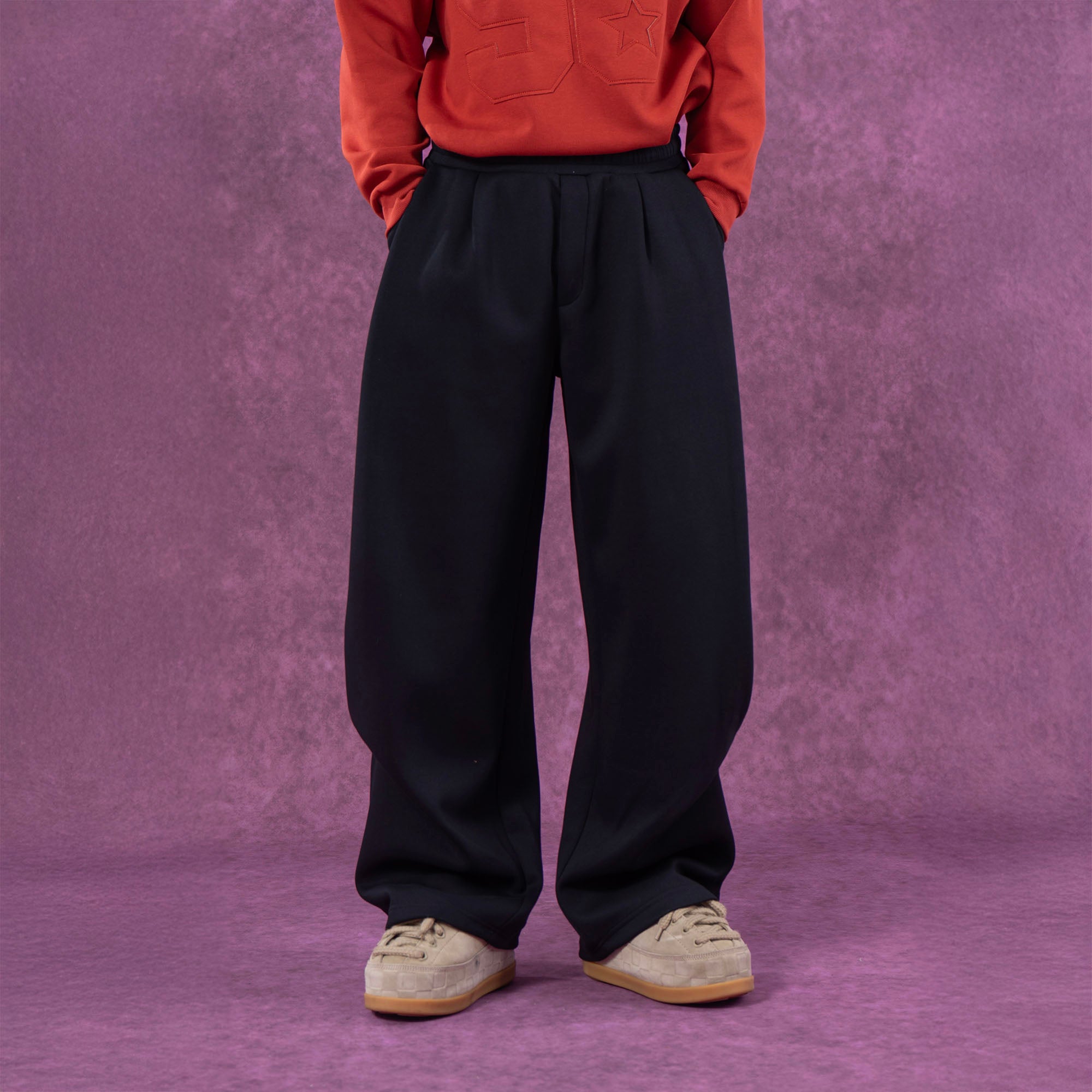 CLP Pleated Wide-Leg Sweatpants
