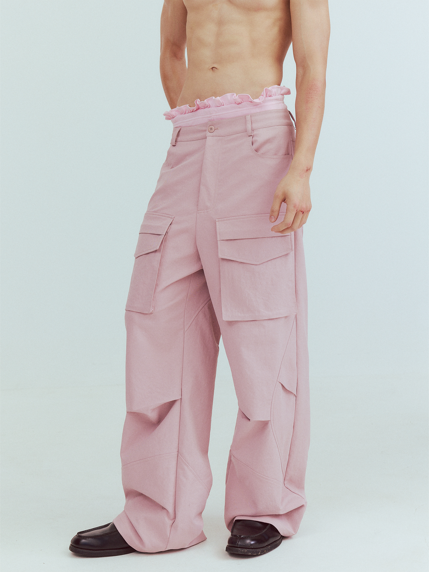 KADAKADA Paneled Wide-Leg Cargo Pants, premium urban and streetwear designers apparel on PROJECTISR.com, KADAKADA