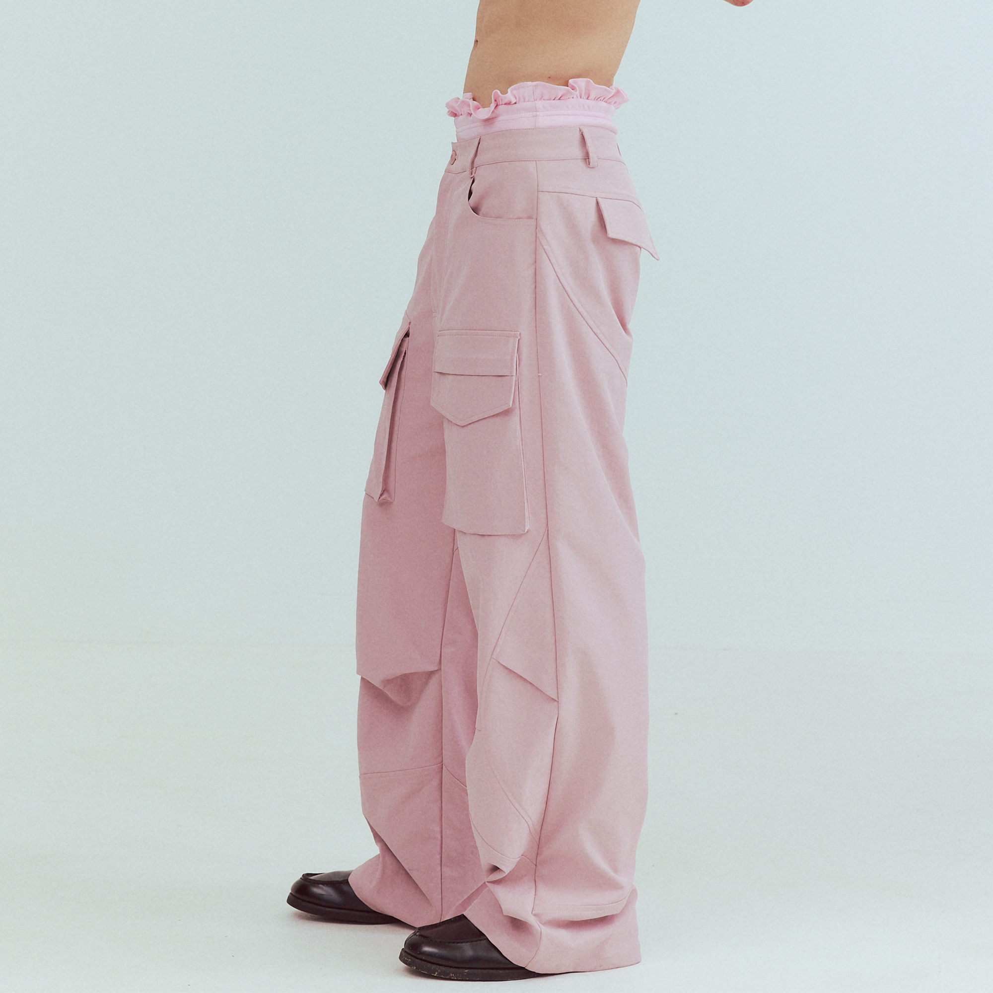 KADAKADA Paneled Wide-Leg Cargo Pants, premium urban and streetwear designers apparel on PROJECTISR.com, KADAKADA